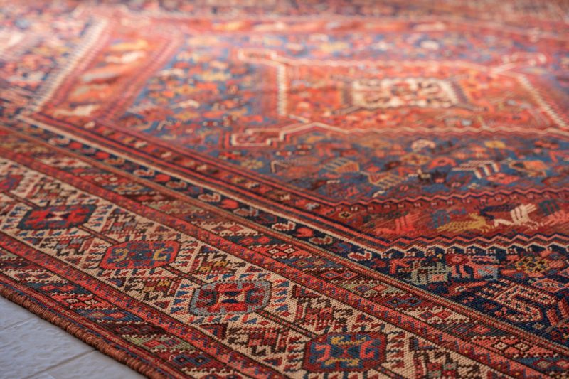 Antique Baharloo Qashqai Persian Rug 6 Sqm - Image 7