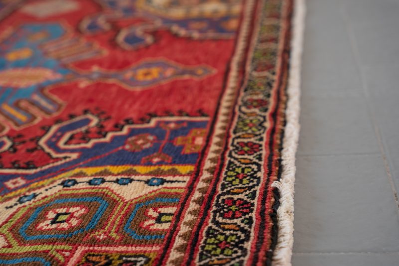 Vintage Mazlaqan Skyblue Toranj Persian Rug 2.83 Sqm - Image 5