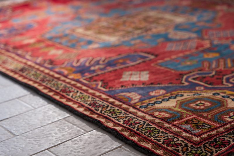 Vintage Mazlaqan Skyblue Toranj Persian Rug 2.83 Sqm - Image 6