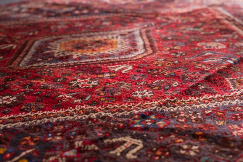 Vintage Qahsqai Land Of Birds Tribal Persian Rug 6.93 Sqm - Image 7