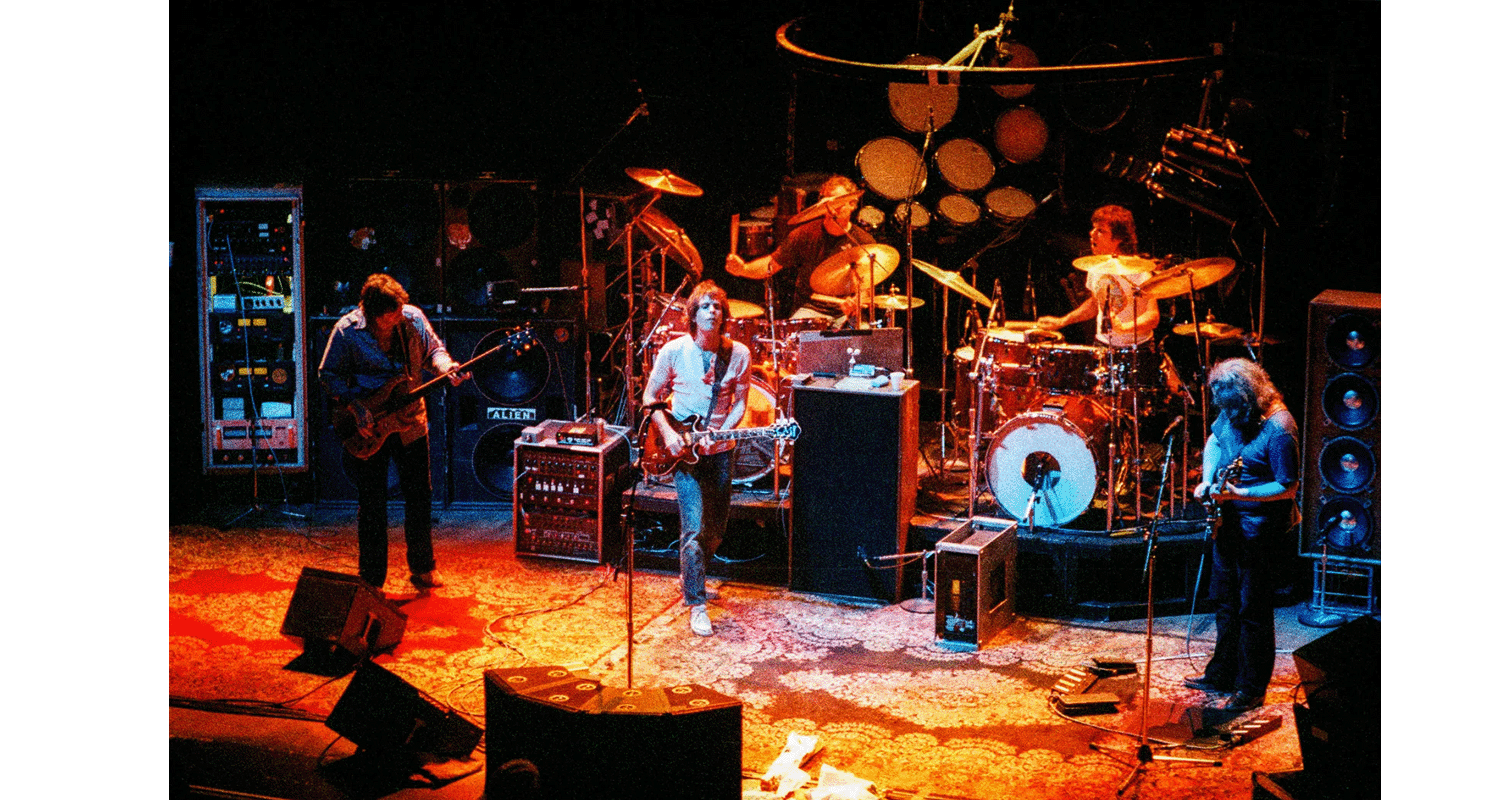The Grateful Dead perform at the Warfield Theatre in San Francisco, California, 1983. Photo by Ed Perlstein