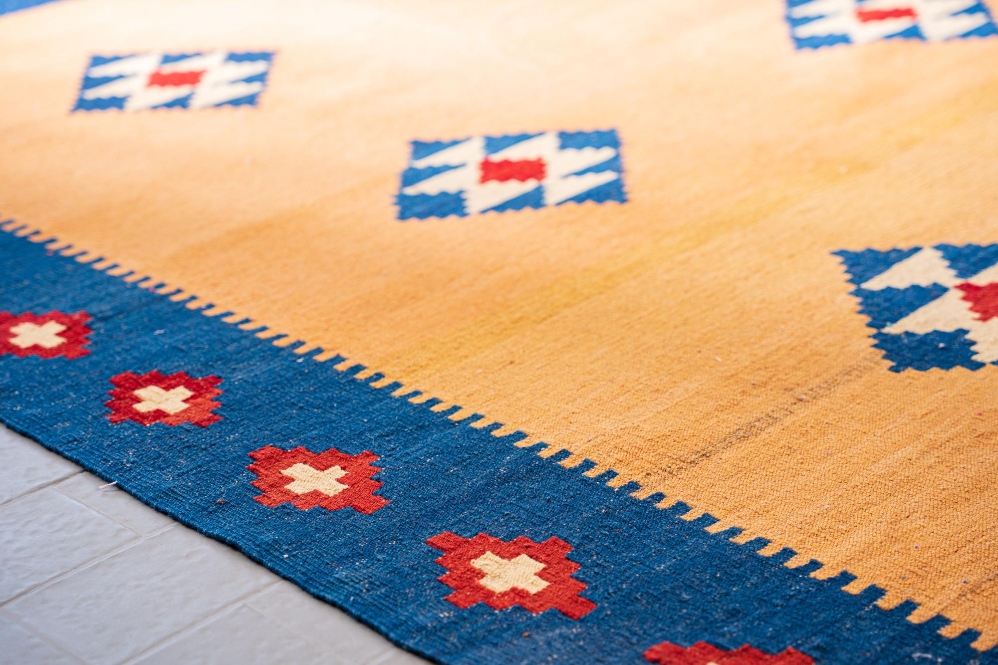 Blue and Cream Kilim 6