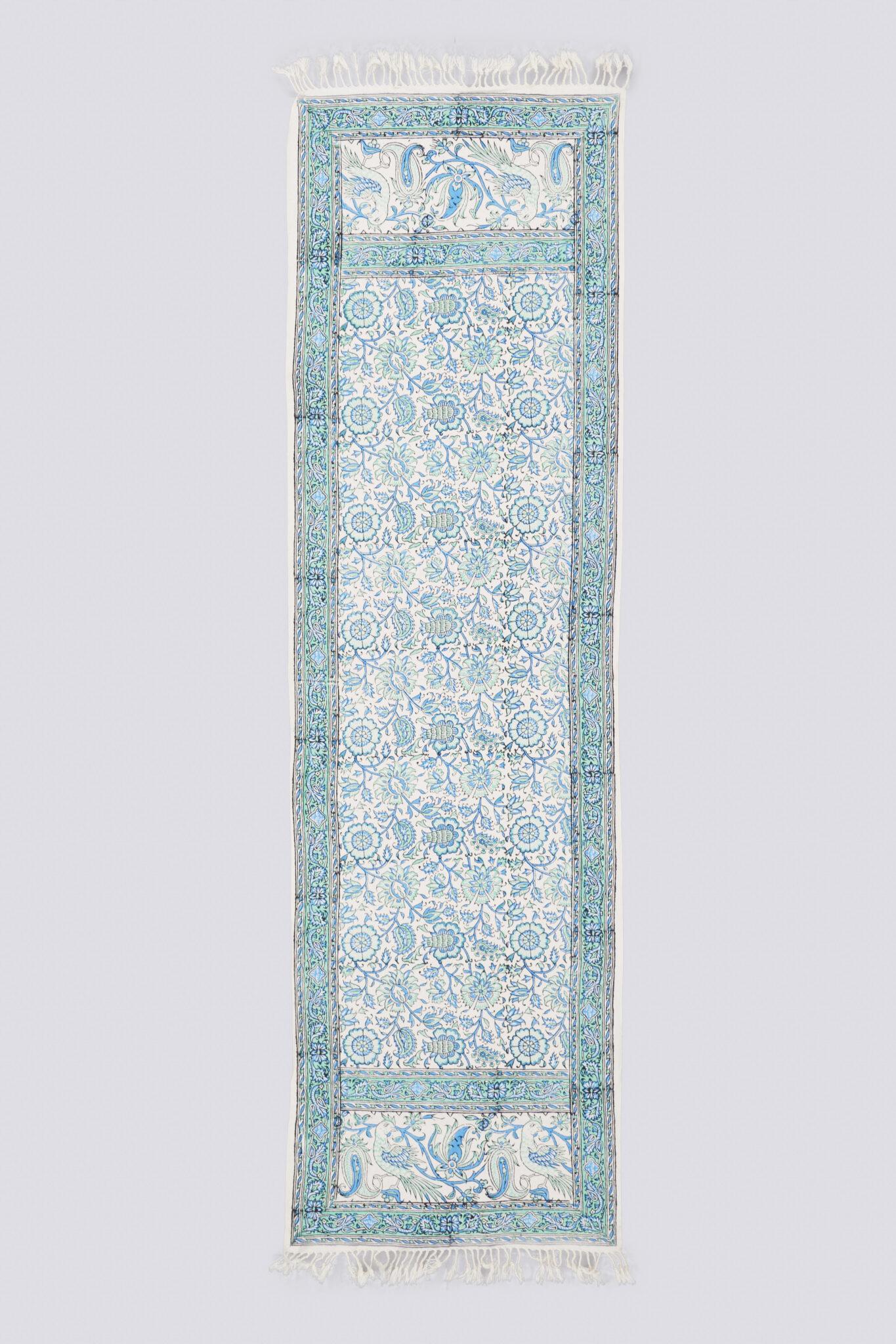 Block print Persian Garden Floral Turquoise and Green