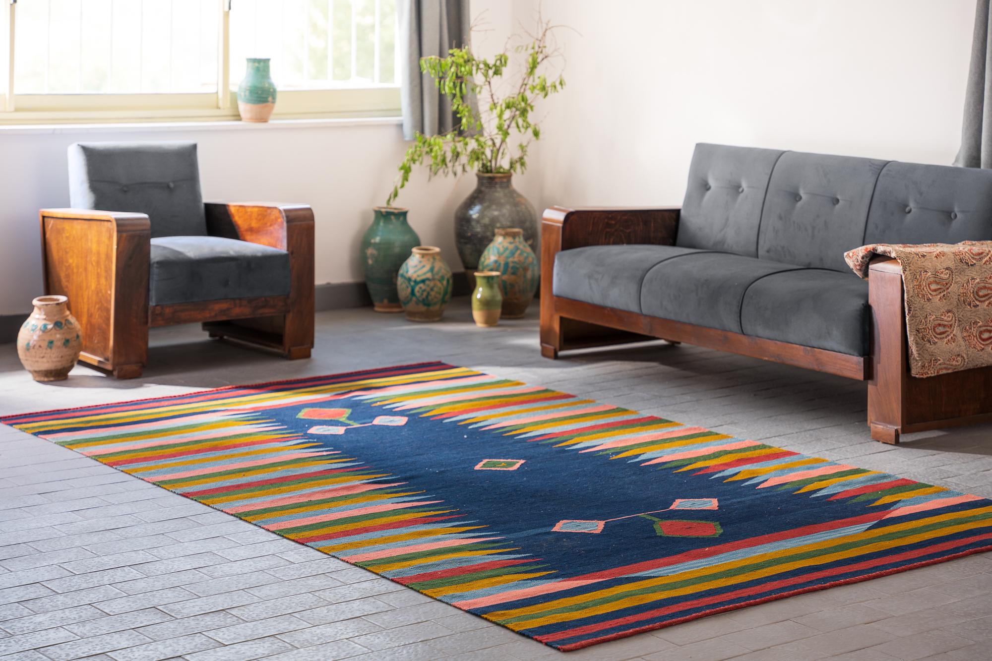 Large Toranj navy Kamu Kilim 3