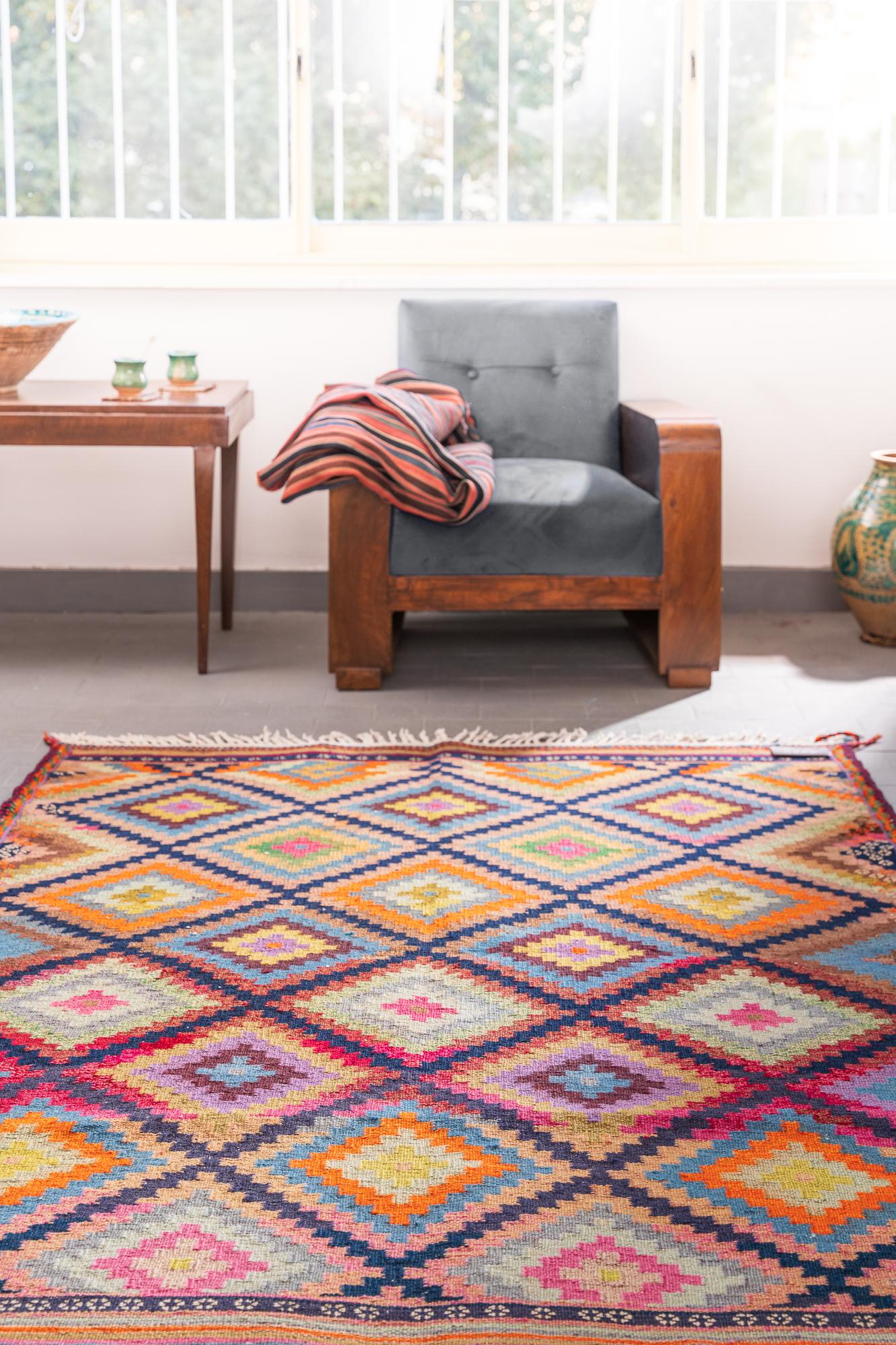 Superfine Vintage Oval design Sirjan Kilim 4