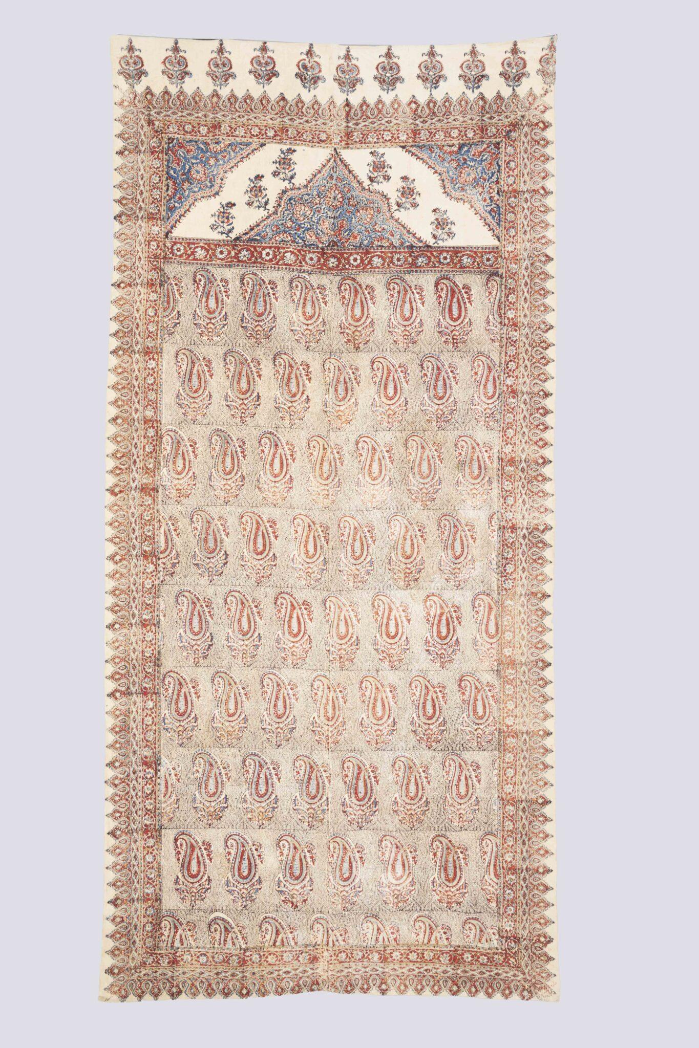 Antique Qalamkar Block print Boteh Morif