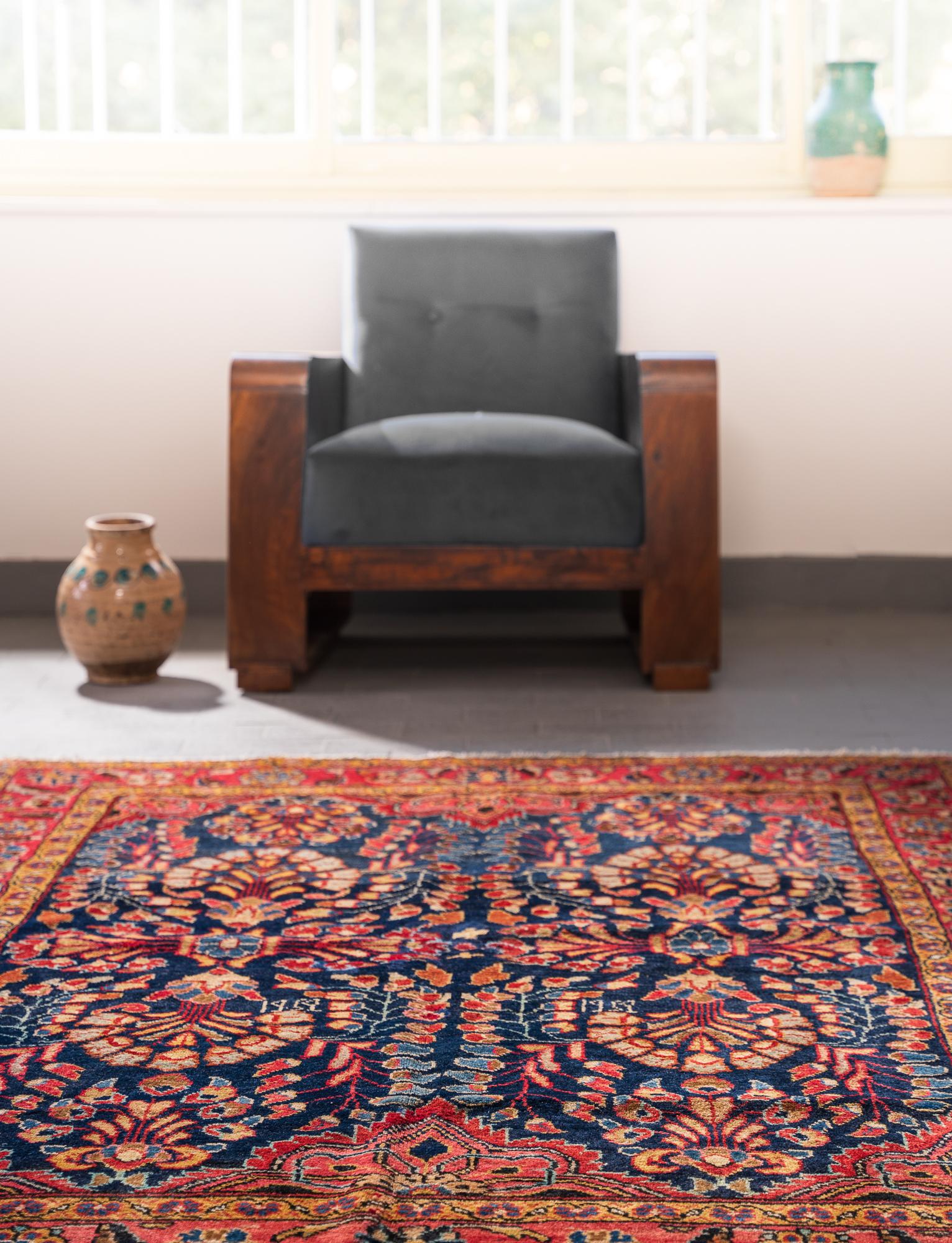 Vintage Lillian Afshan Armenian Persian Rug, Dated 1959