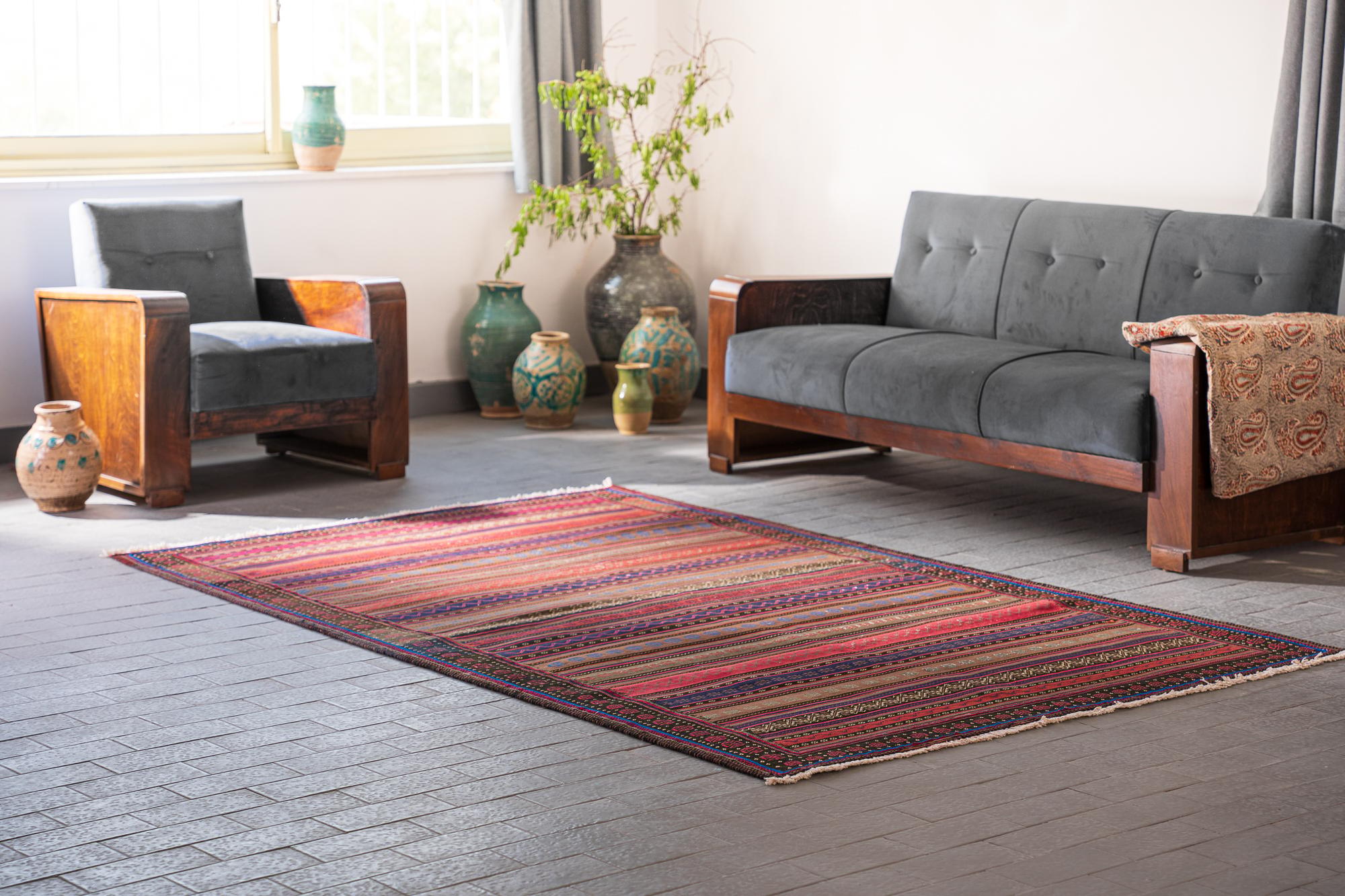 Vintage Sirjan Muhrammat Kilim 3 1