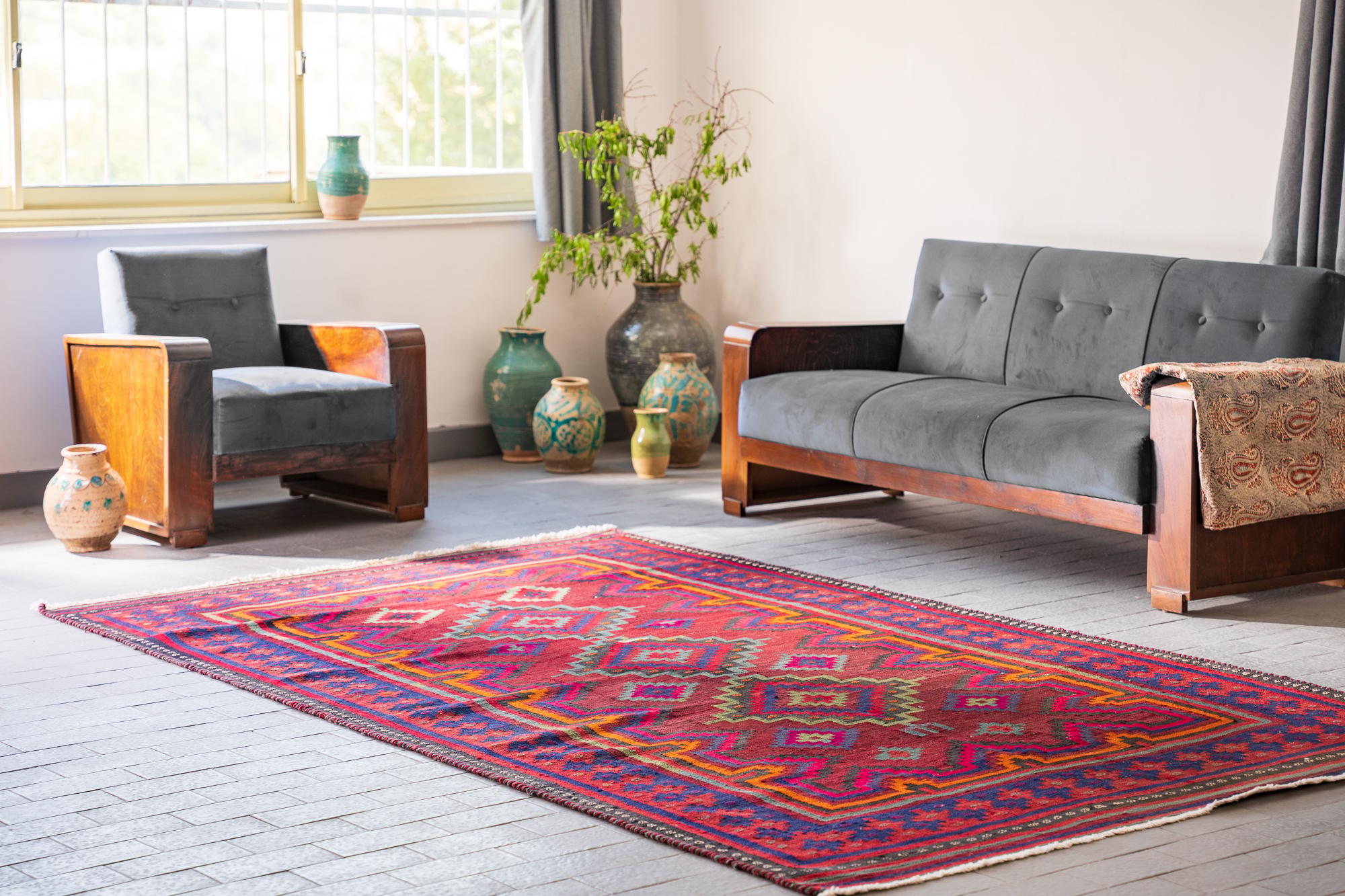 Vintage Sirjan Toranj Kilim 3 1