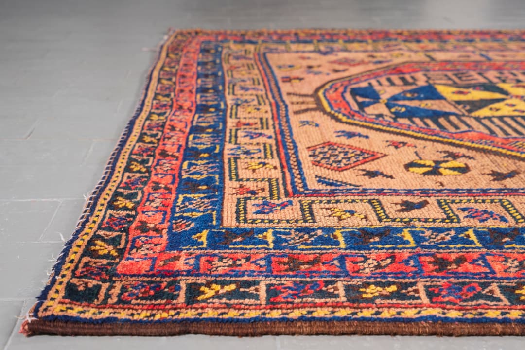 Antique Afshar Caterpillar Persian Rug