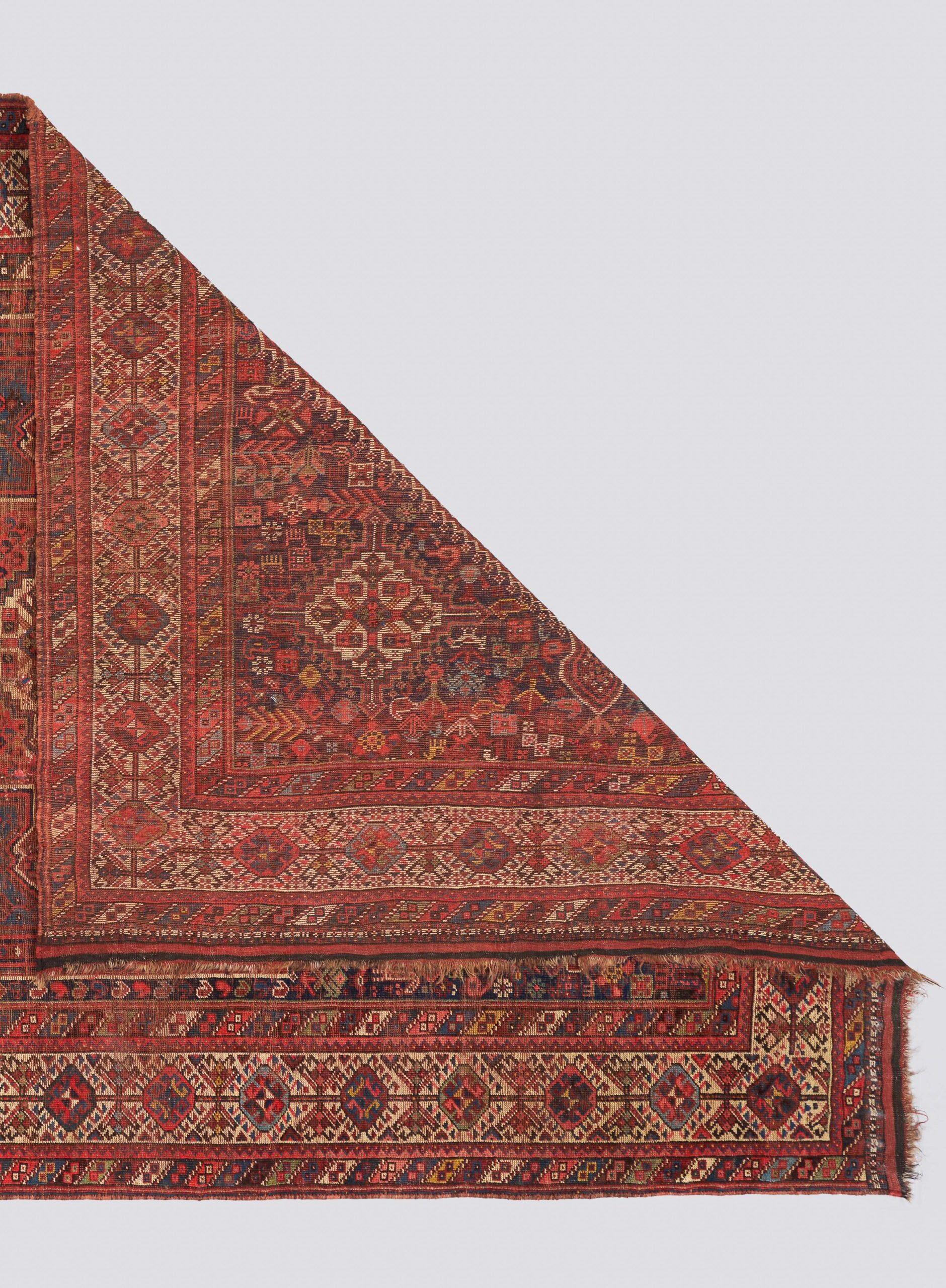 Antique Baharloo Qashqai Persian Rug