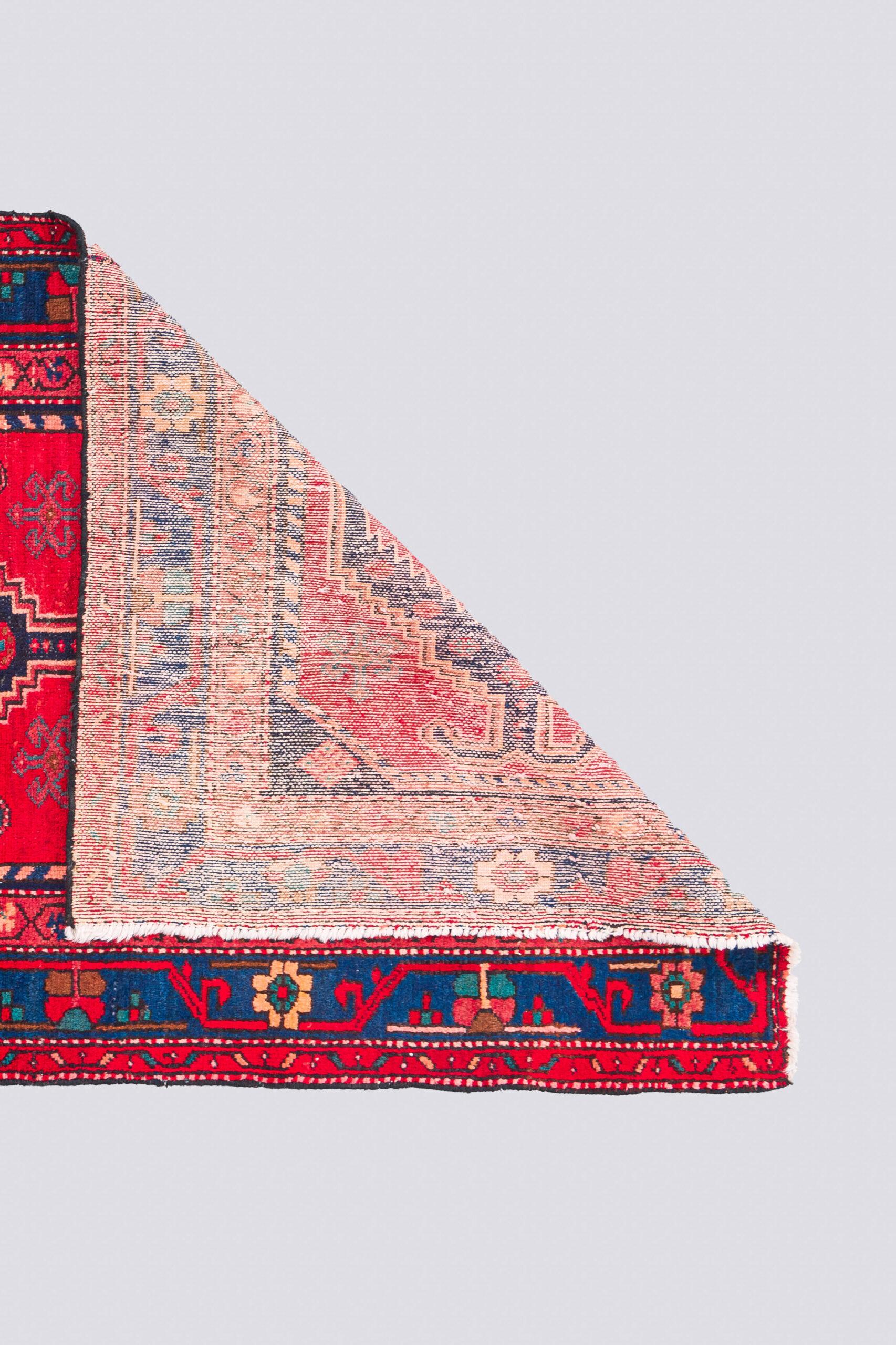 Vintage Farahan Red and Blue Persian Rug