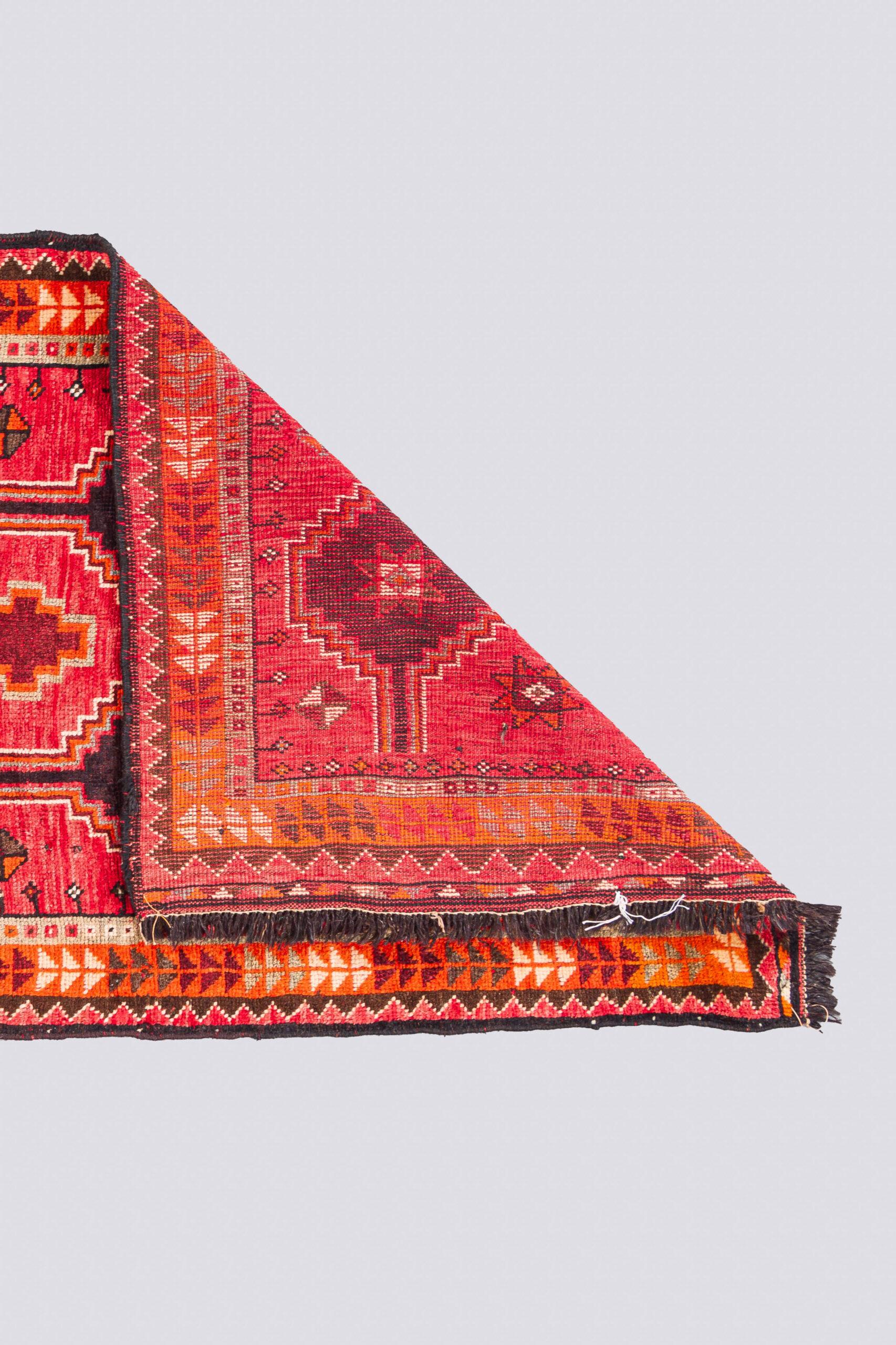 Behbahan Orange Persian Rug with Goats Hair Foundation