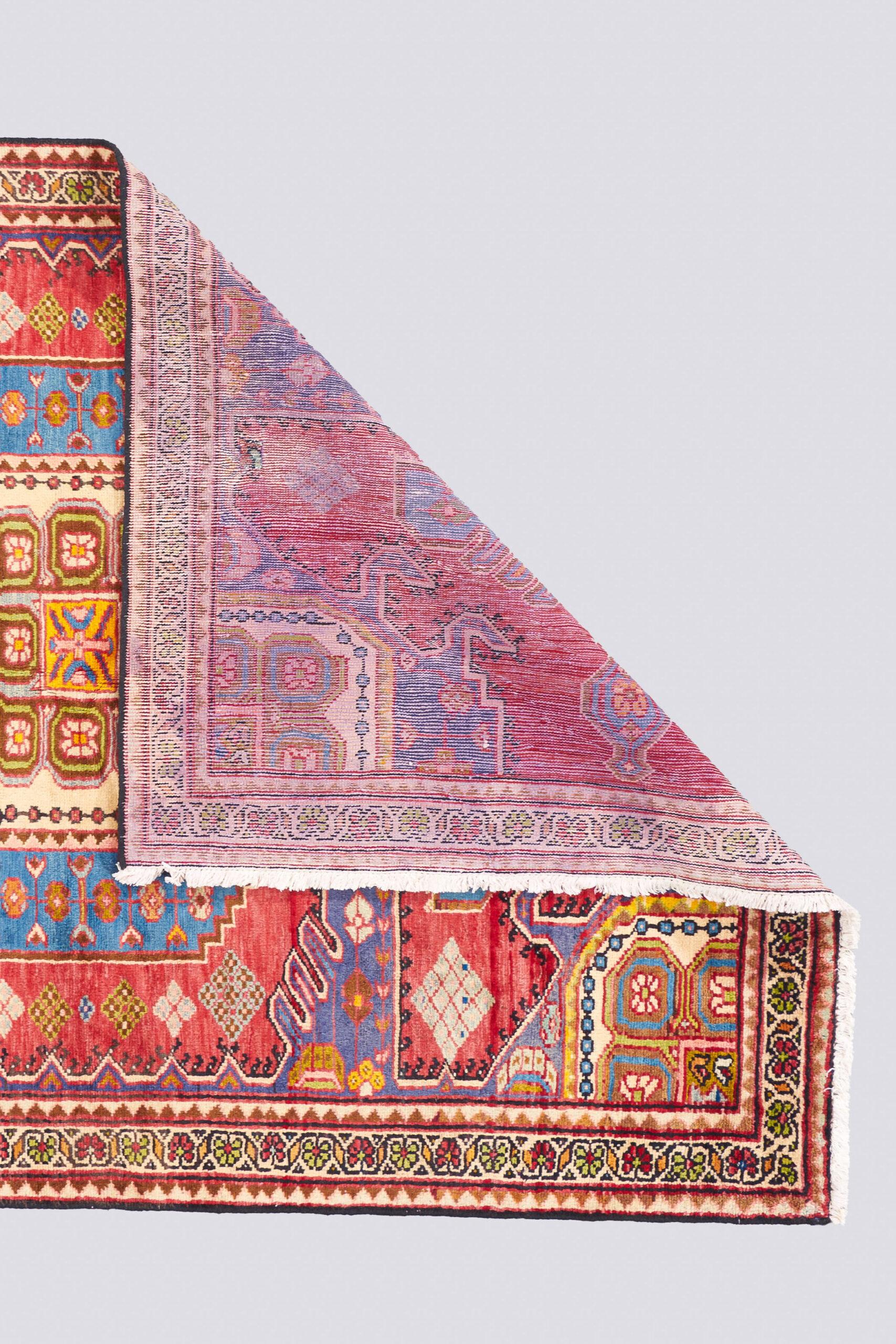 Vintage Mazlaqan Skyblue Toranj Persian Rug