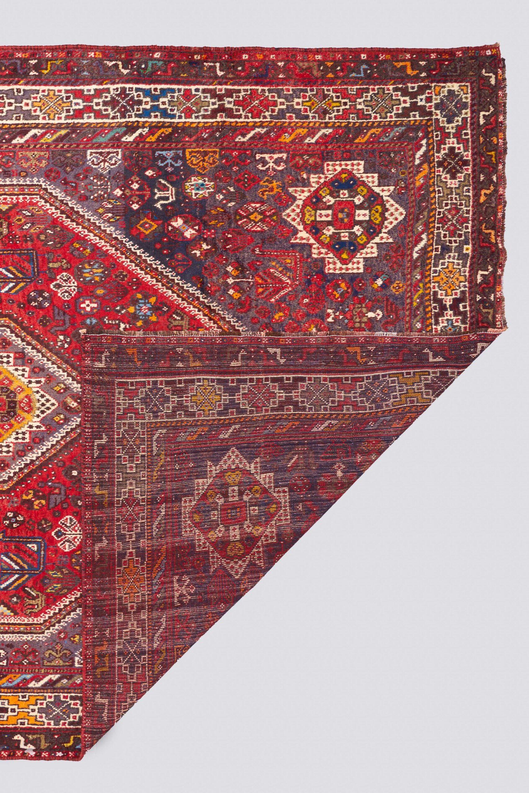 Vintage Qahsqai Land of Birds Tribal Persian Rug