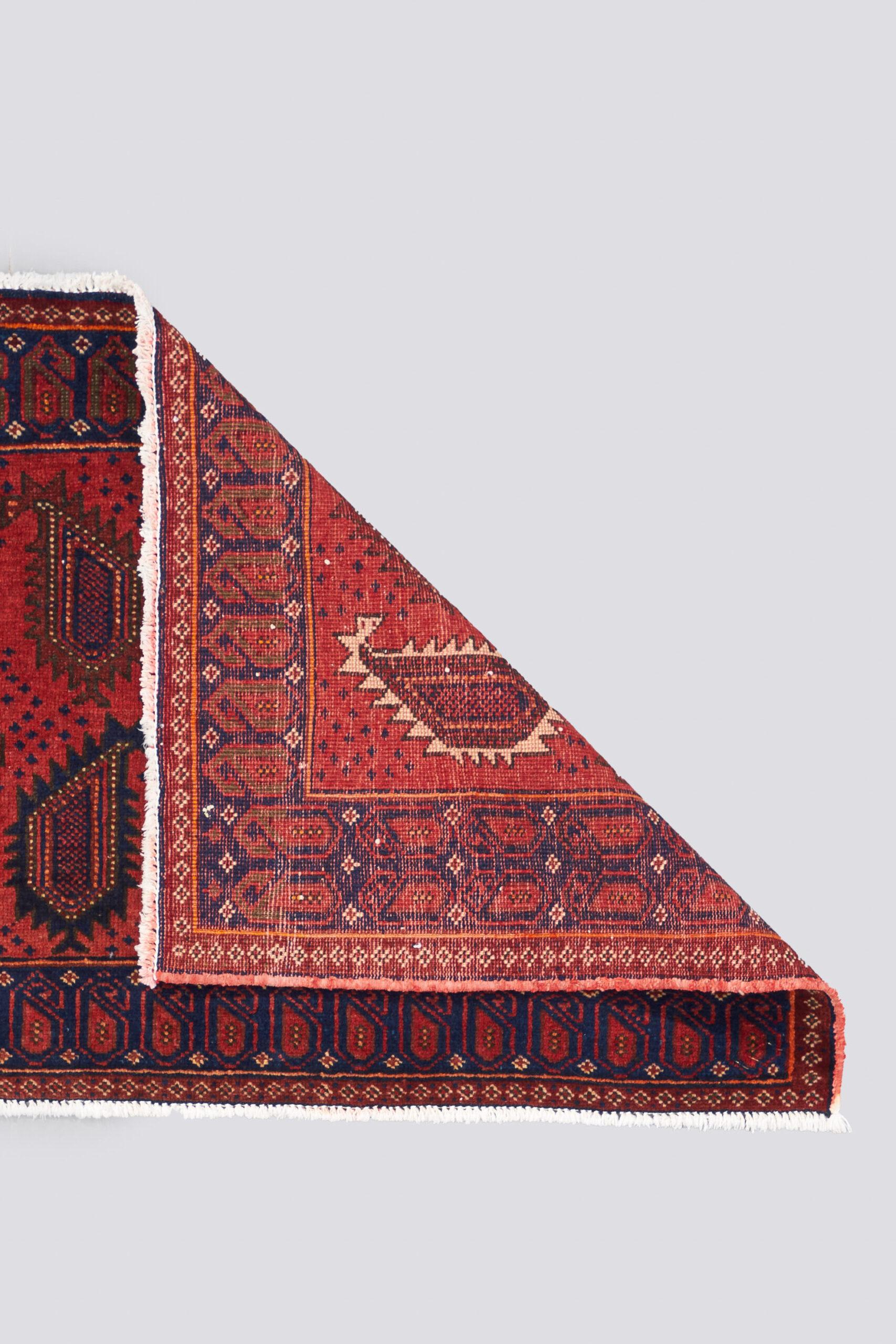 Antique Torkaman Boteh Shahi Persian Poshti Rug