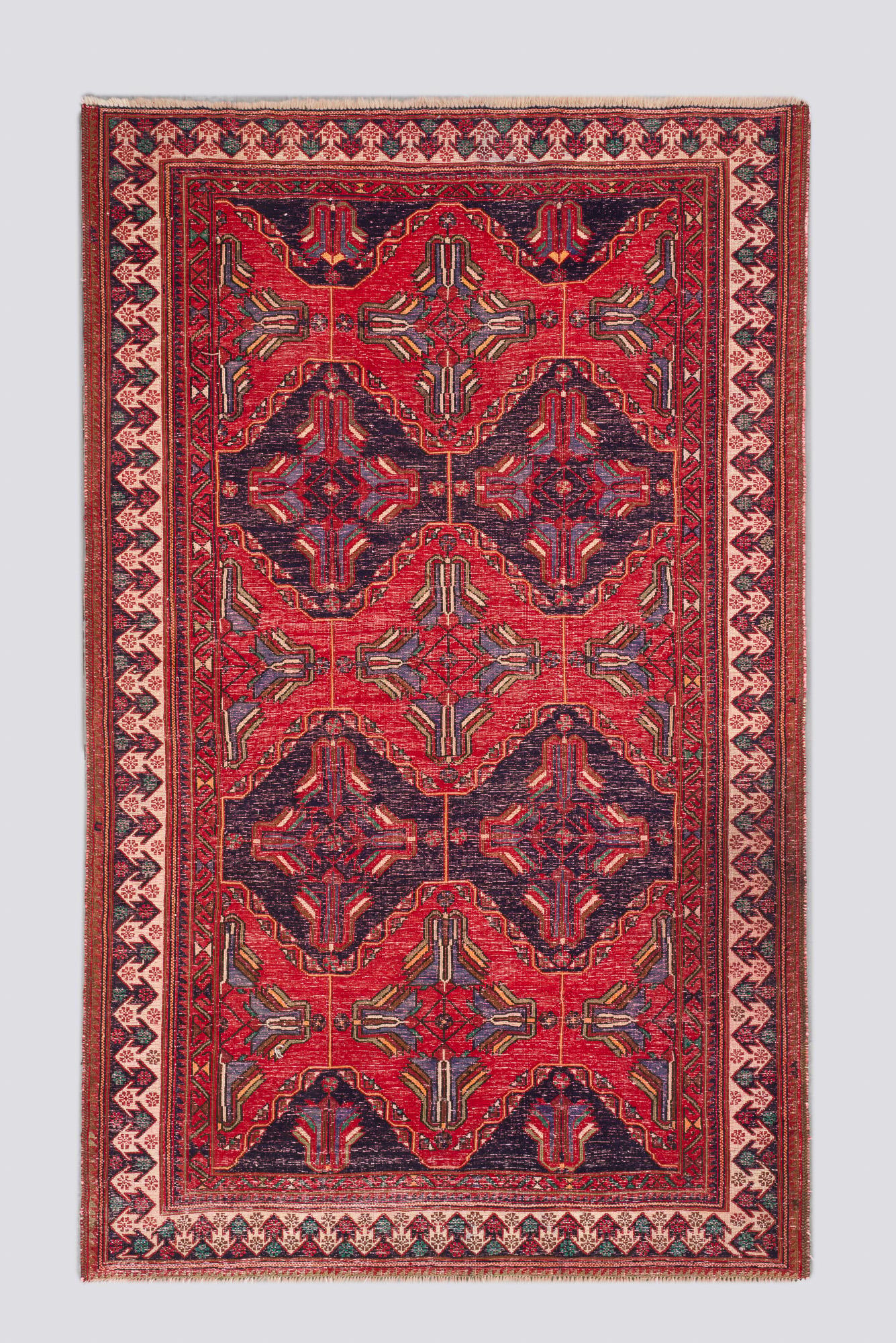 Vintage Afshar Geometric Vases Soumak 3.5SQM