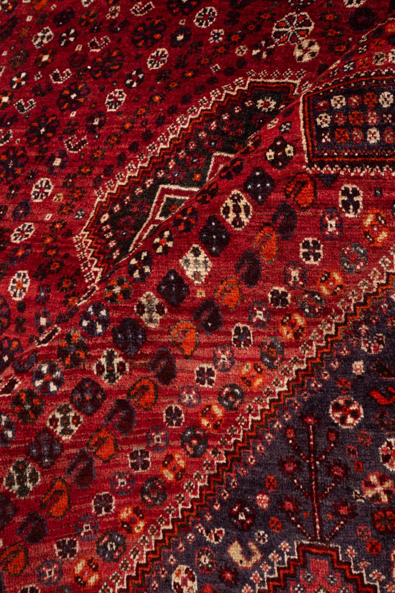 Vintage Fine Qashqai Maharloo Persian Rug