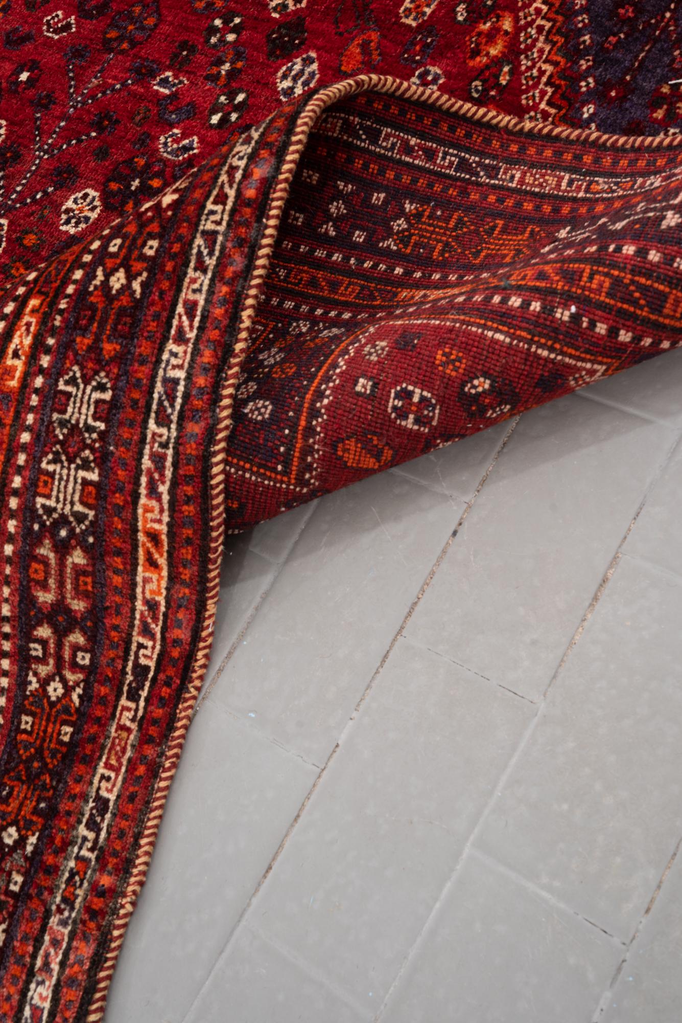 Vintage Fine Qashqai Maharloo Persian Rug