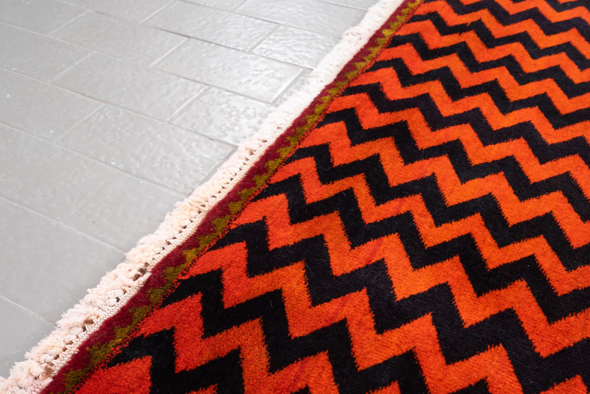 Vintage Qashqai Wave Persian Rug
