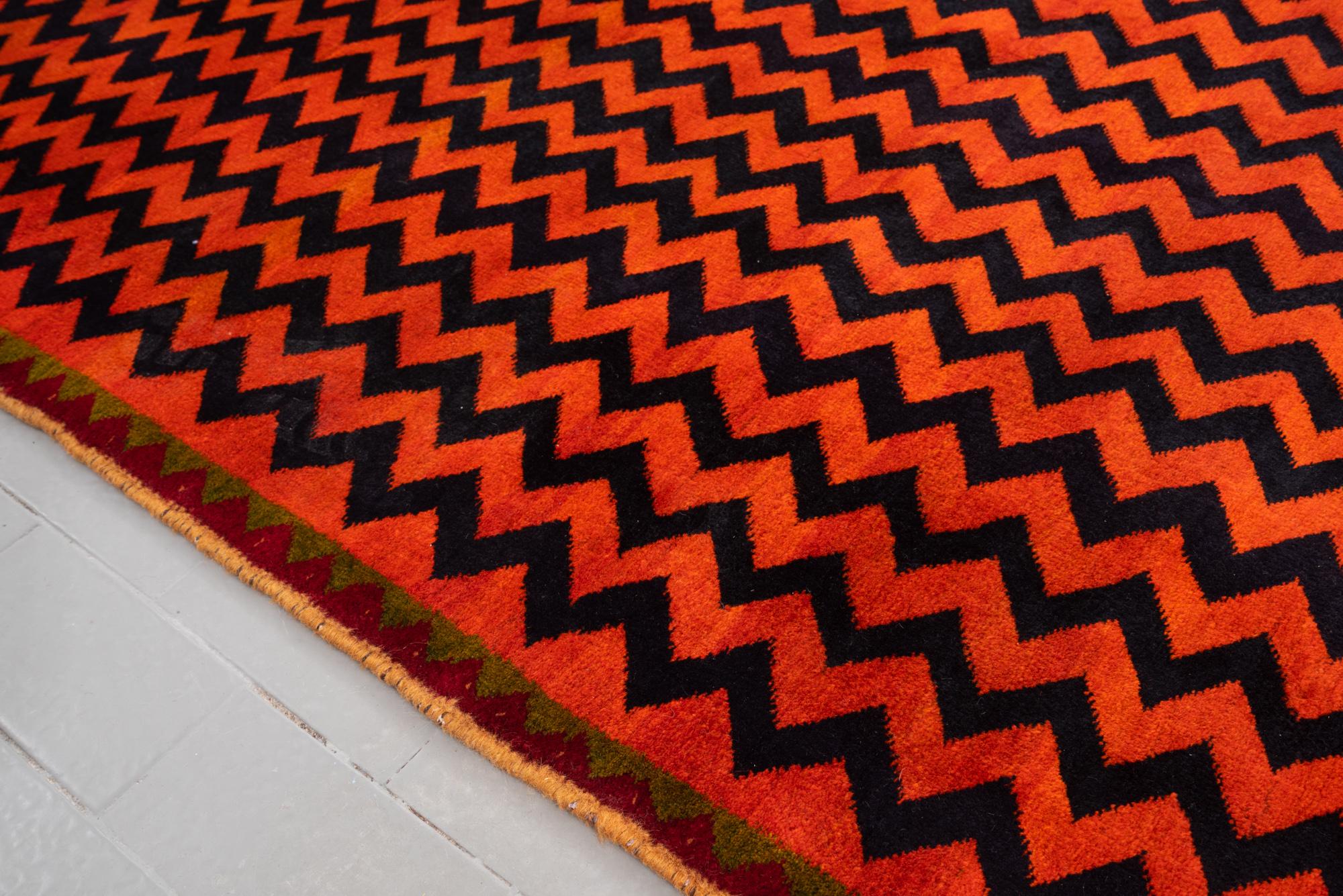 Vintage Qashqai Wave Persian Rug