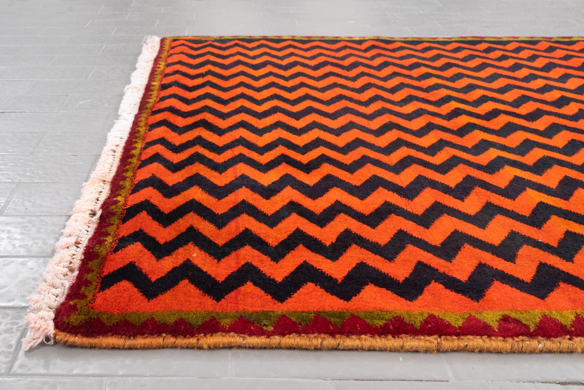 Vintage Qashqai Wave Persian Rug