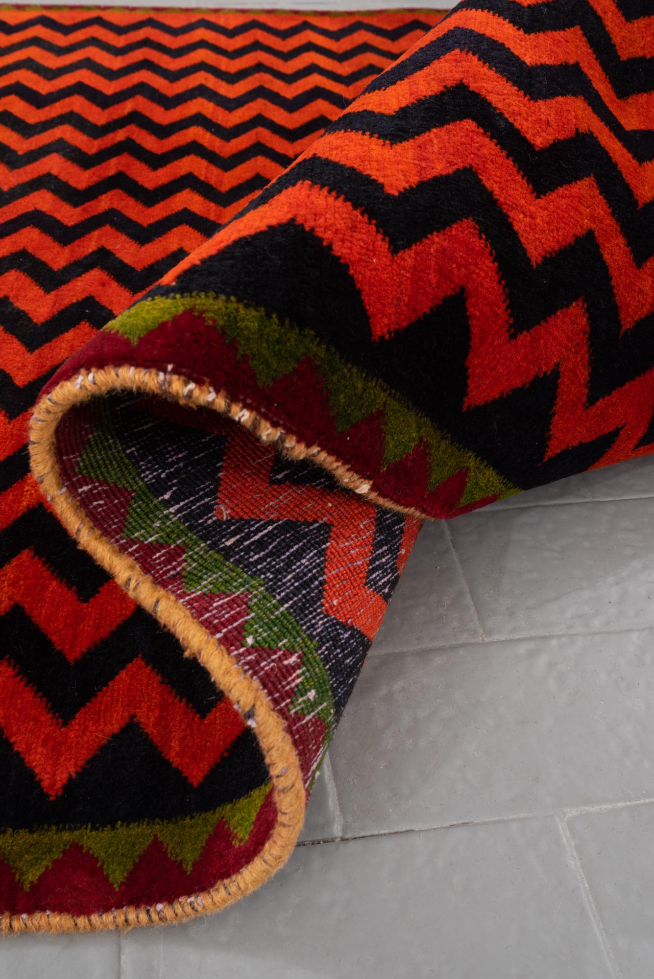 Vintage Qashqai Wave Persian Rug