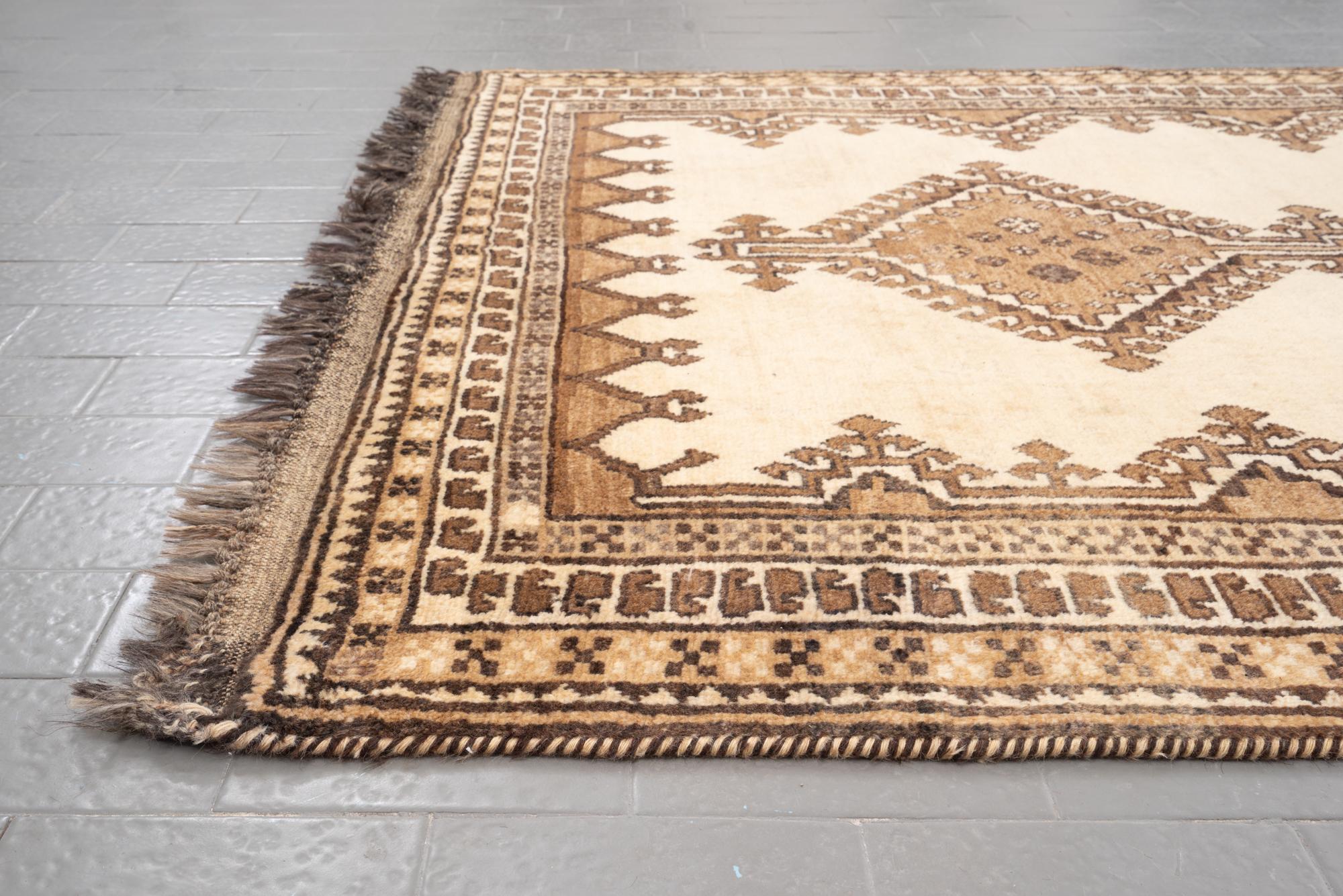 Woven end and fringe detail of the Shooli Persian Gabbeh rug