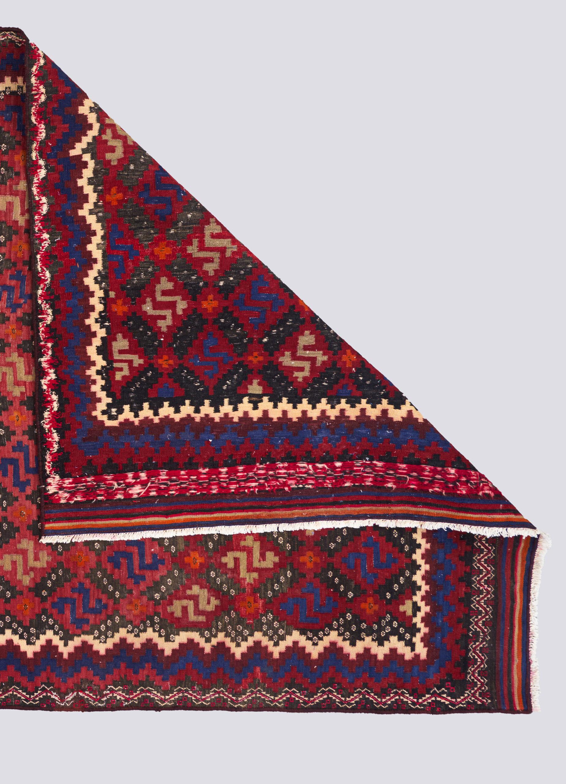 Antique Dated (1935) Sirjan Afshar Kharra Persian Kilim Rug (Published Piece)