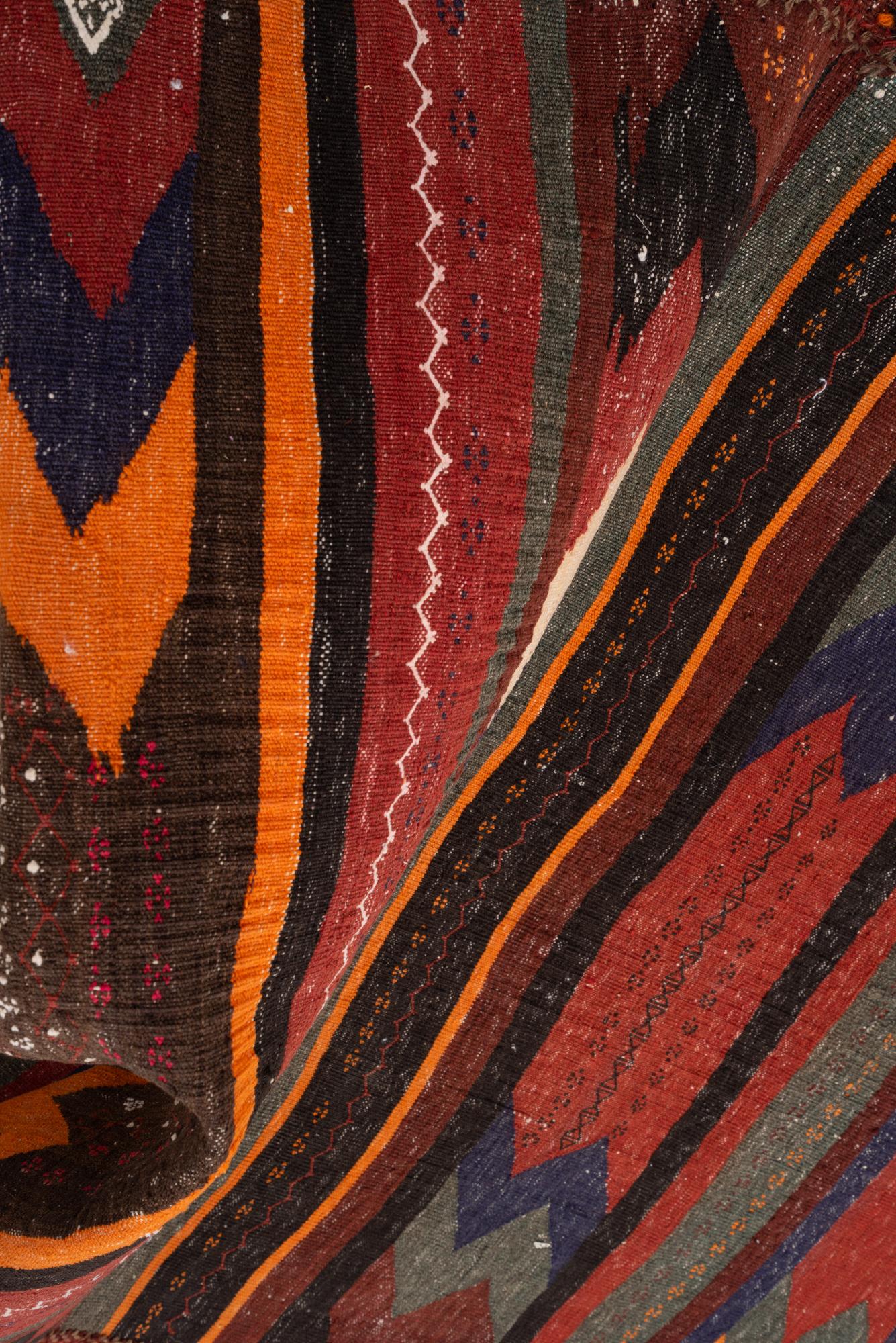 Afshar Sirjan Bands Persian Kilim Rug