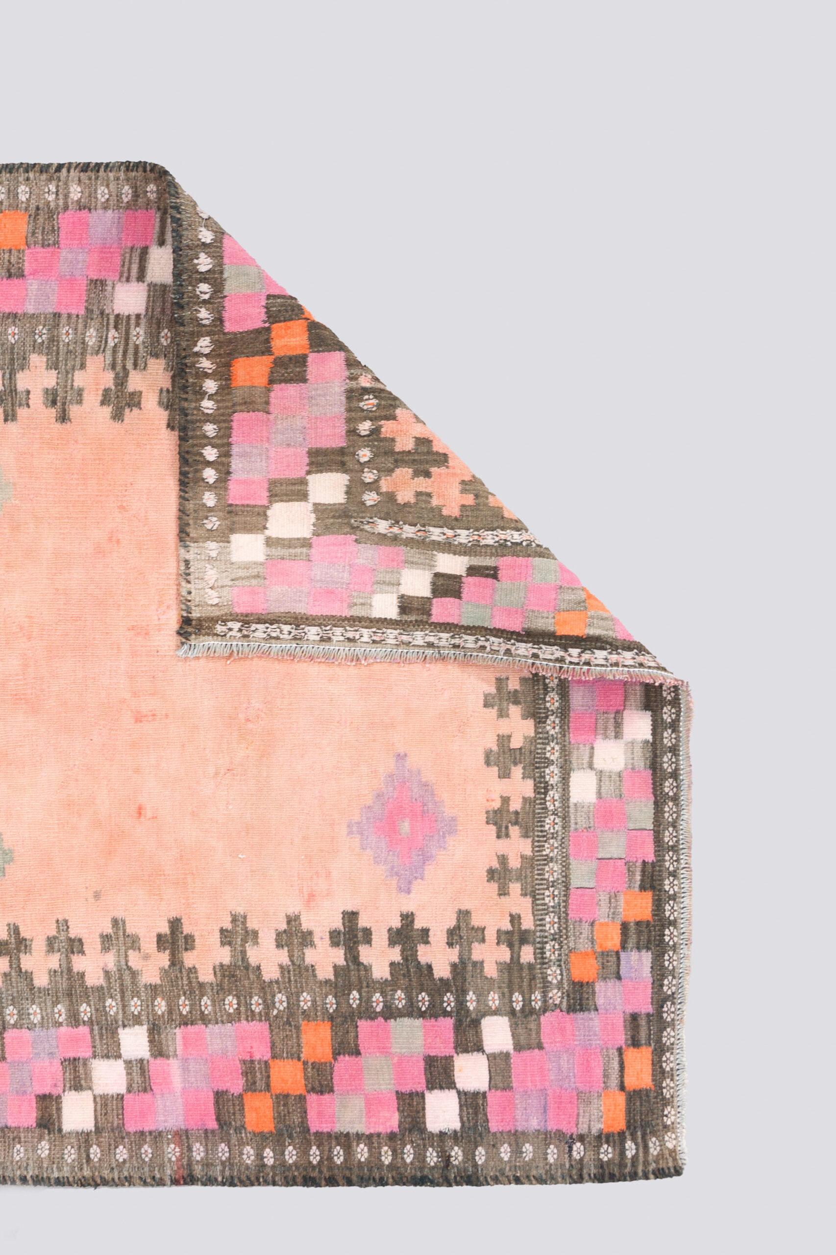 Vintage Sirjan Afshar Cotton Persian Sofreh Rug