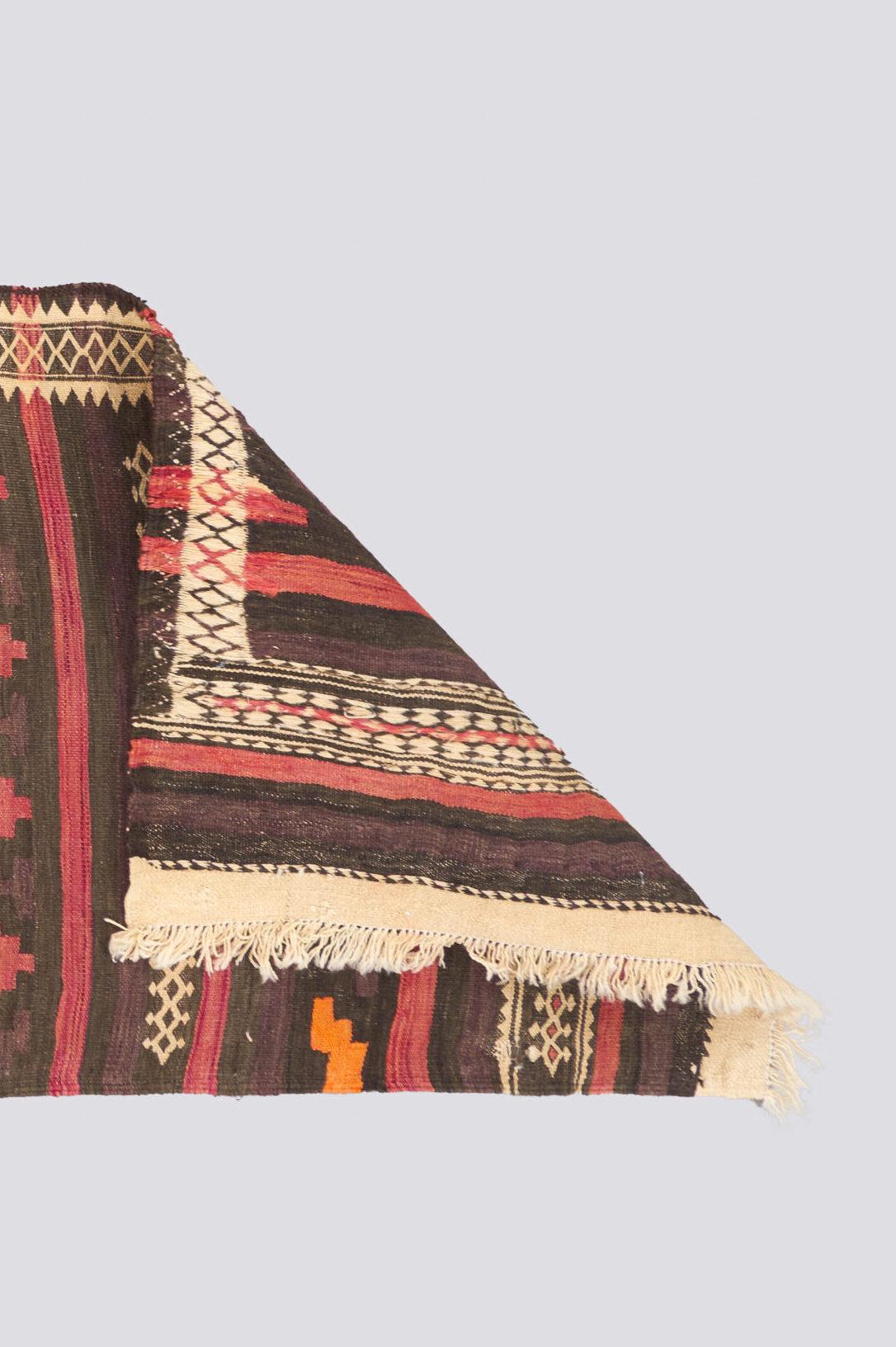 Vintage Baluch Toranj Stripe Persian Runner Rug