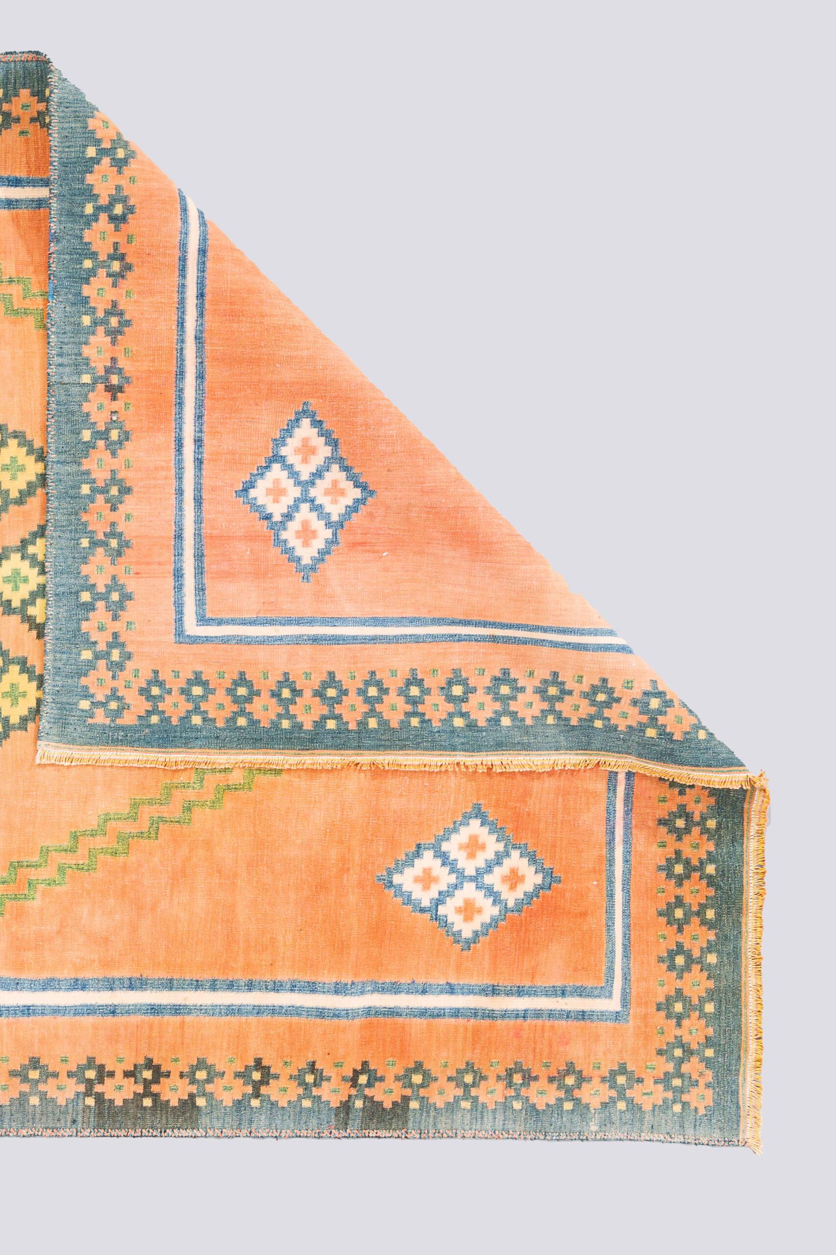 Vintage Sirjan Cotton Persian Kilim Rug