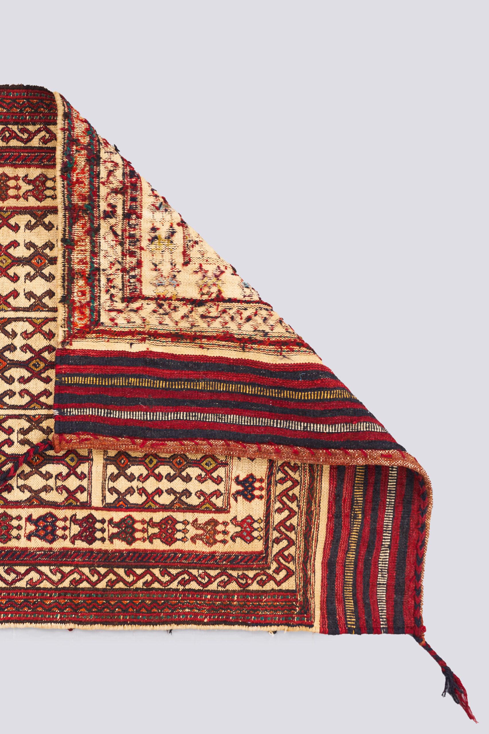 Vintage Sirjan Fine Persian Soumak Sofreh Rug