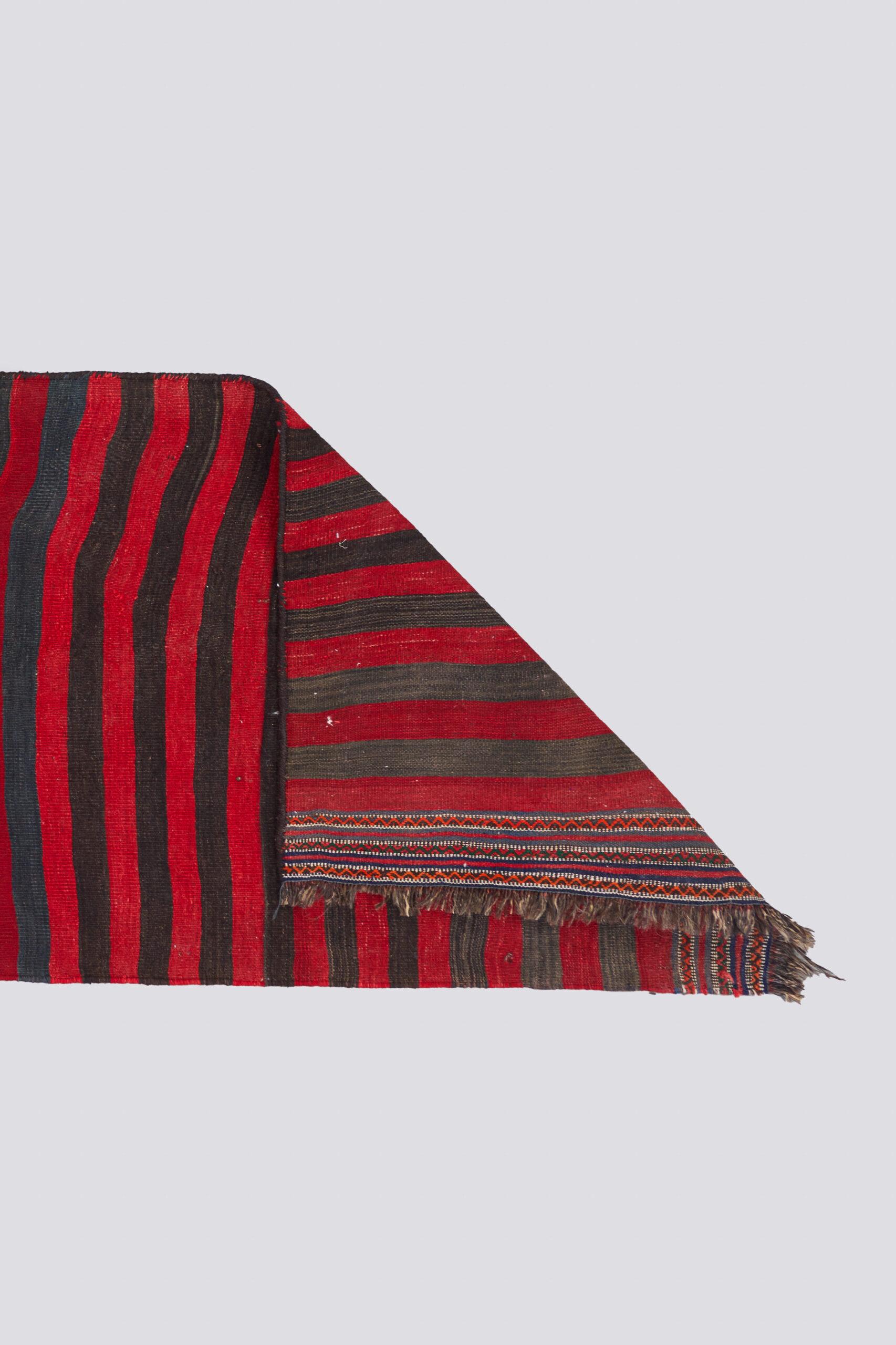 Vintage Qashqai Fine Stripe Persian Kilim Runner