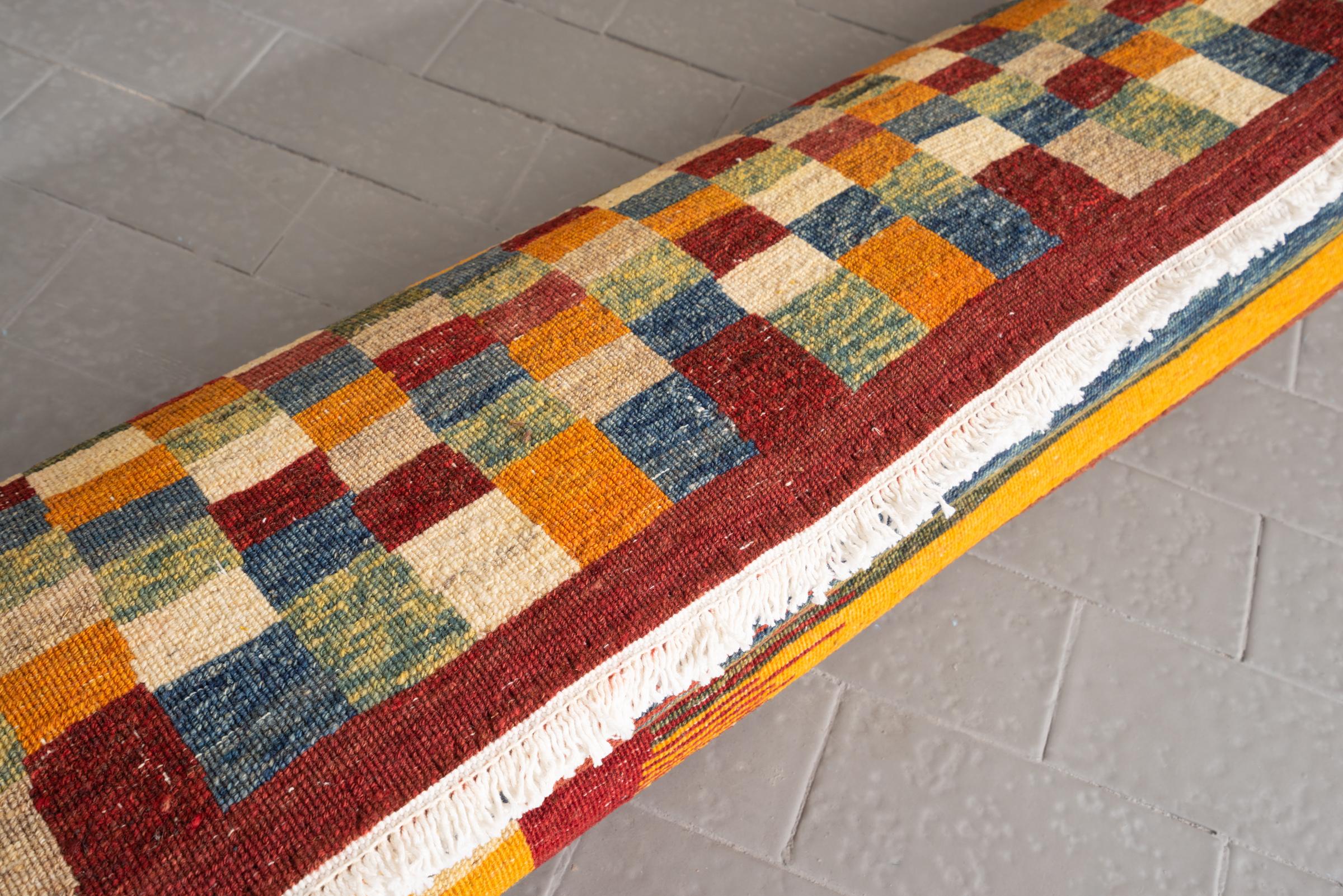 New Weave Fine Qashqai Checkered Persian Gabbeh Rug