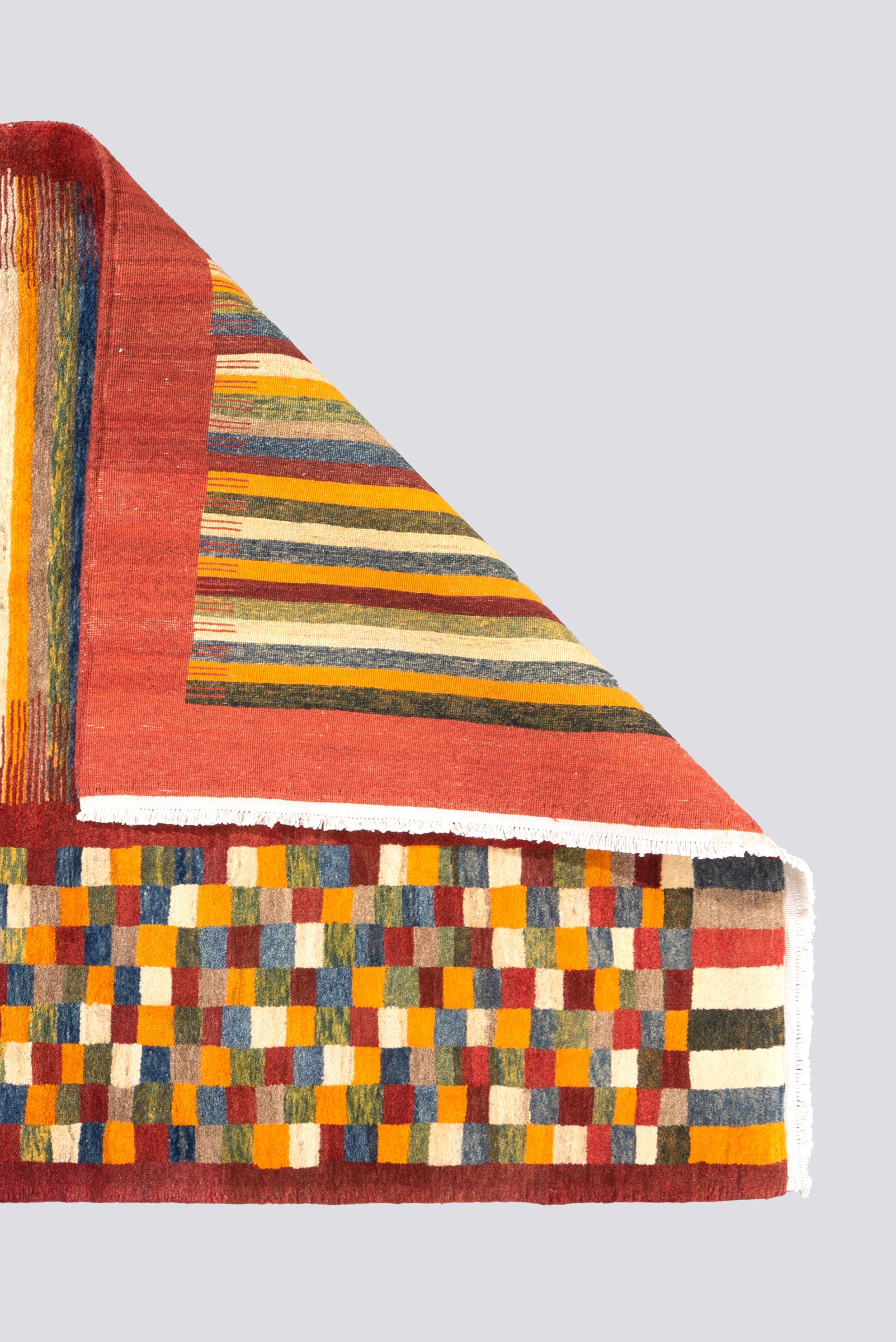 New Weave Fine Qashqai Checkered Persian Gabbeh Rug