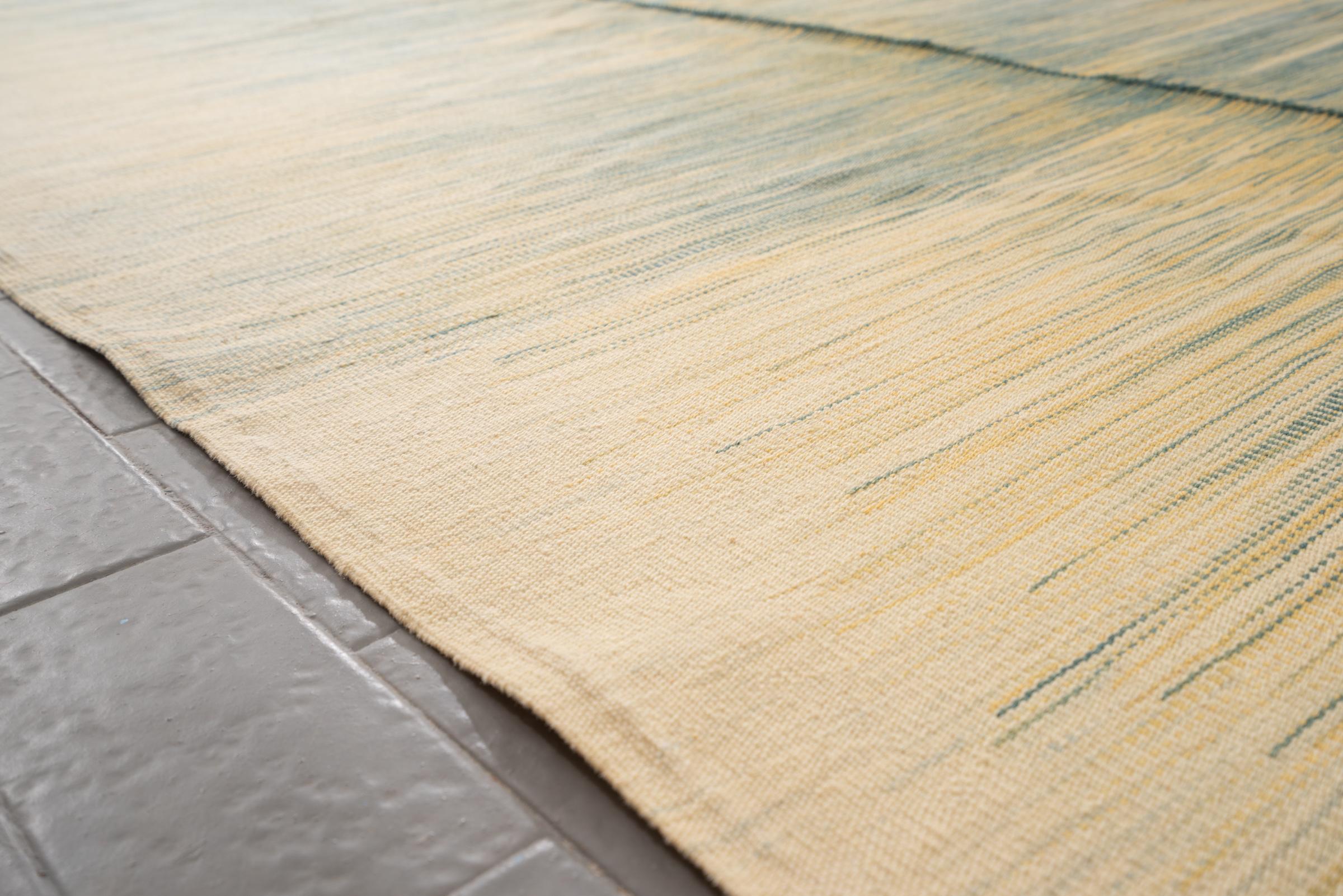 New Weave Mazandaran Minimalist Fine Markers Persian Kilim Rug