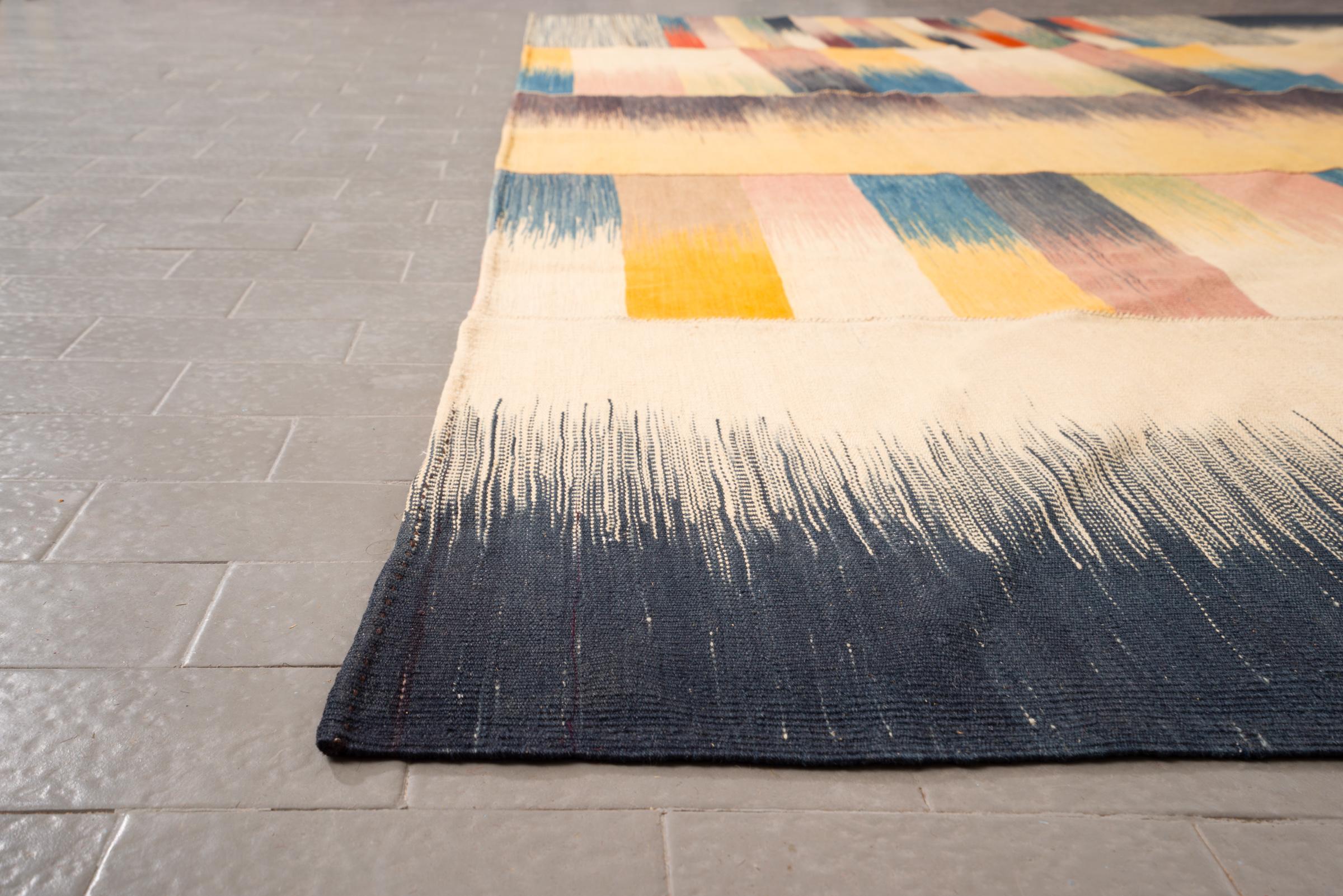 New Weave Fine Mazandaran Minimalist Markers Persian Kilim Rug