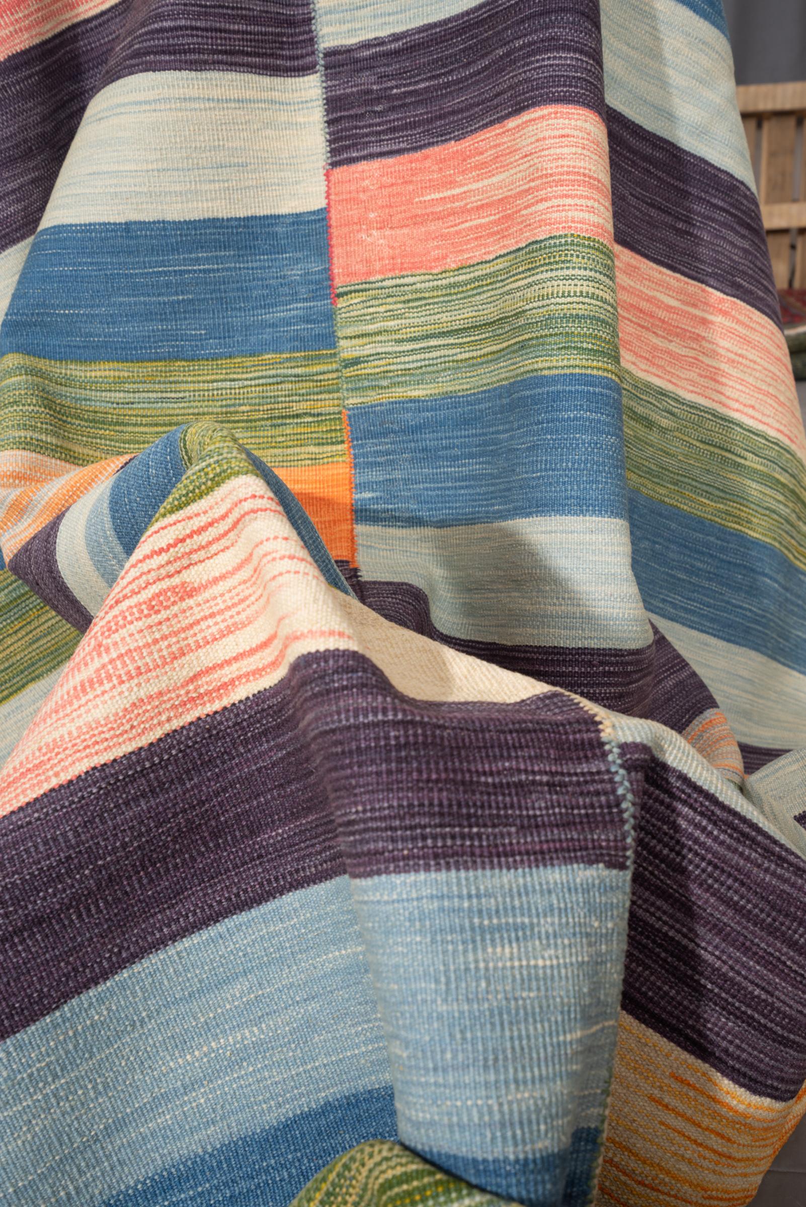 New Weave Fine Mazandaran Minimalist Markers Persian Kilim Rug