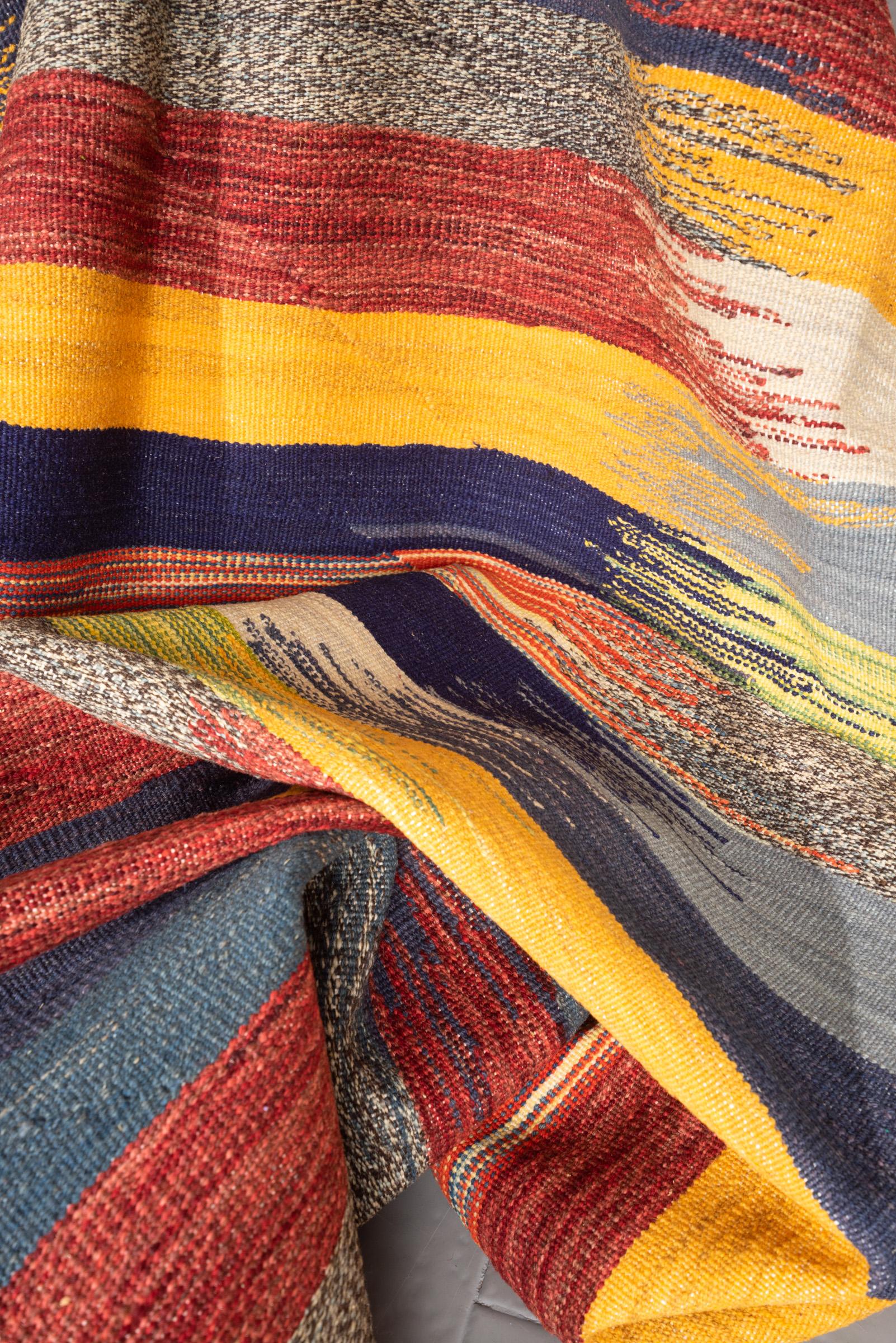 New Weave Fine Mazandaran Minimalist Markers Persian Kilim Rug