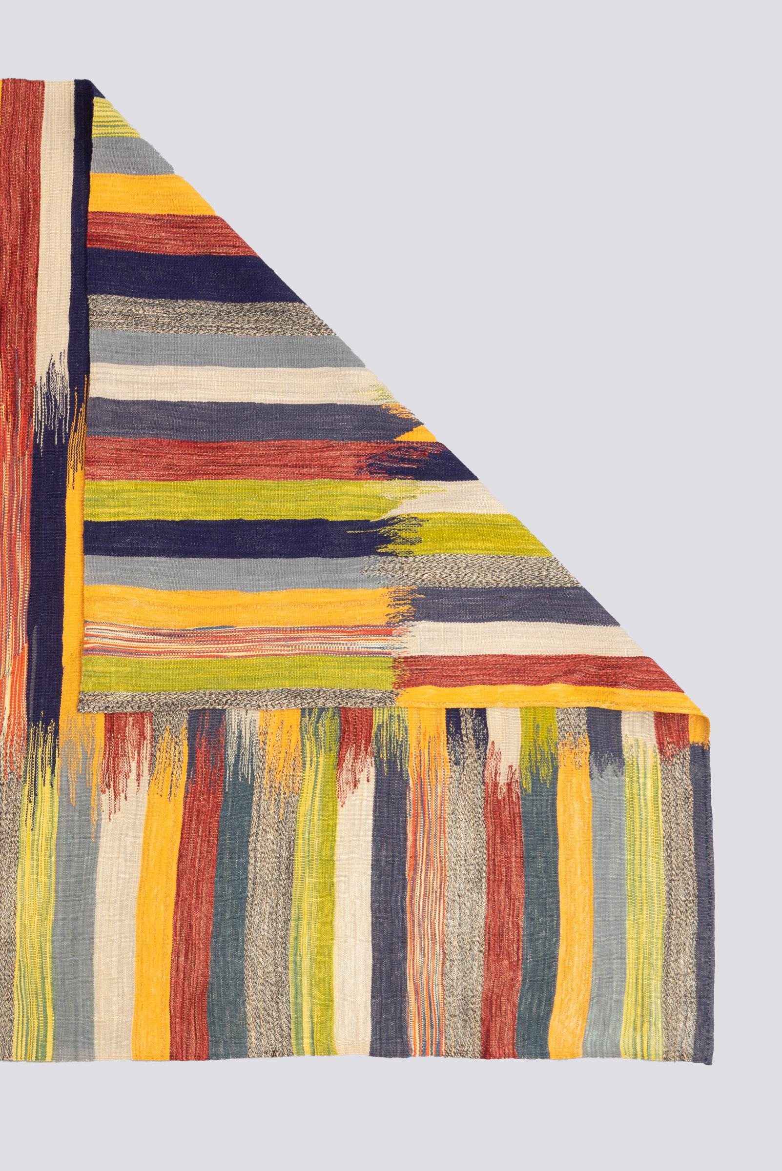 New Weave Fine Mazandaran Minimalist Markers Persian Kilim Rug
