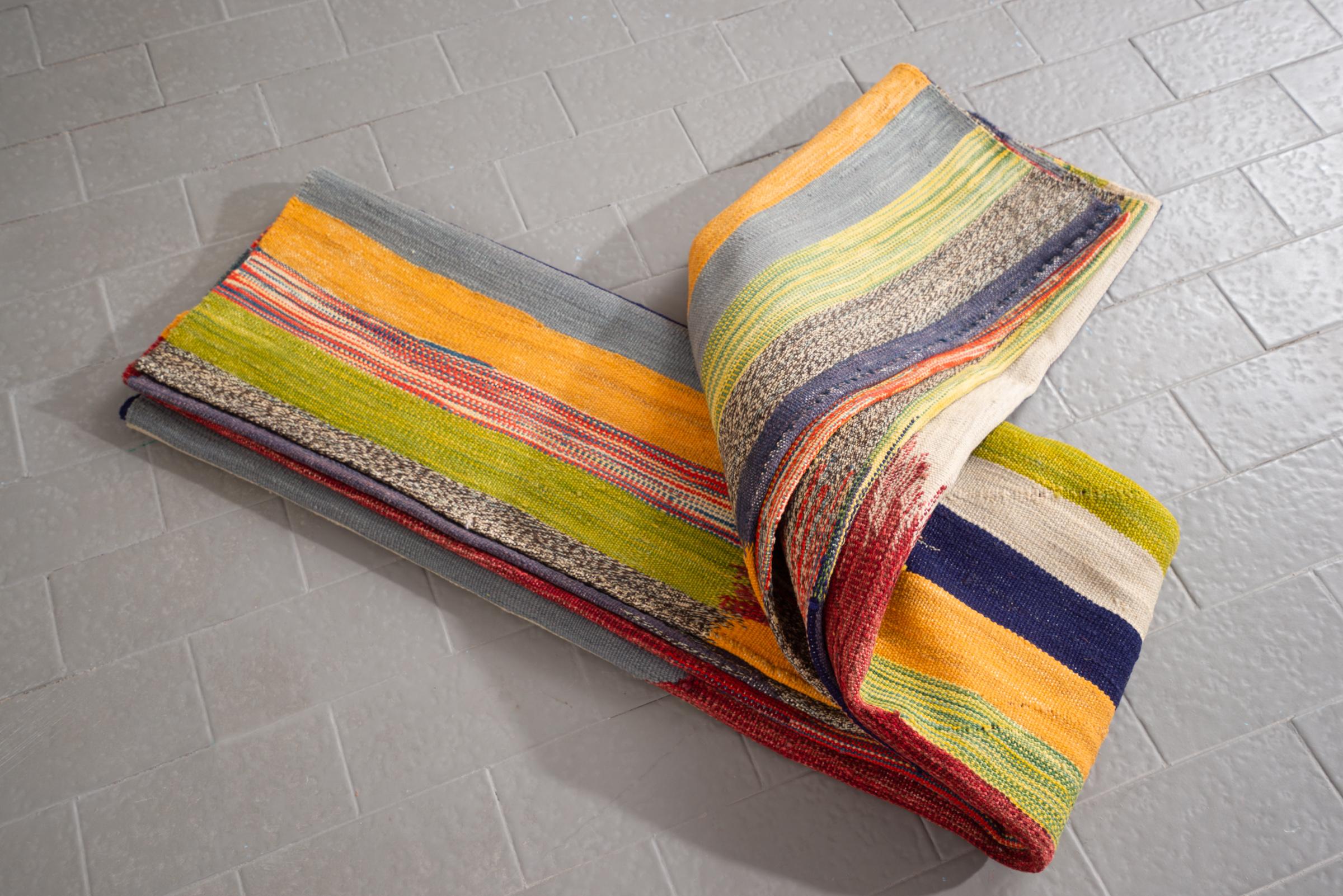 New Weave Fine Mazandaran Minimalist Markers Persian Kilim Rug