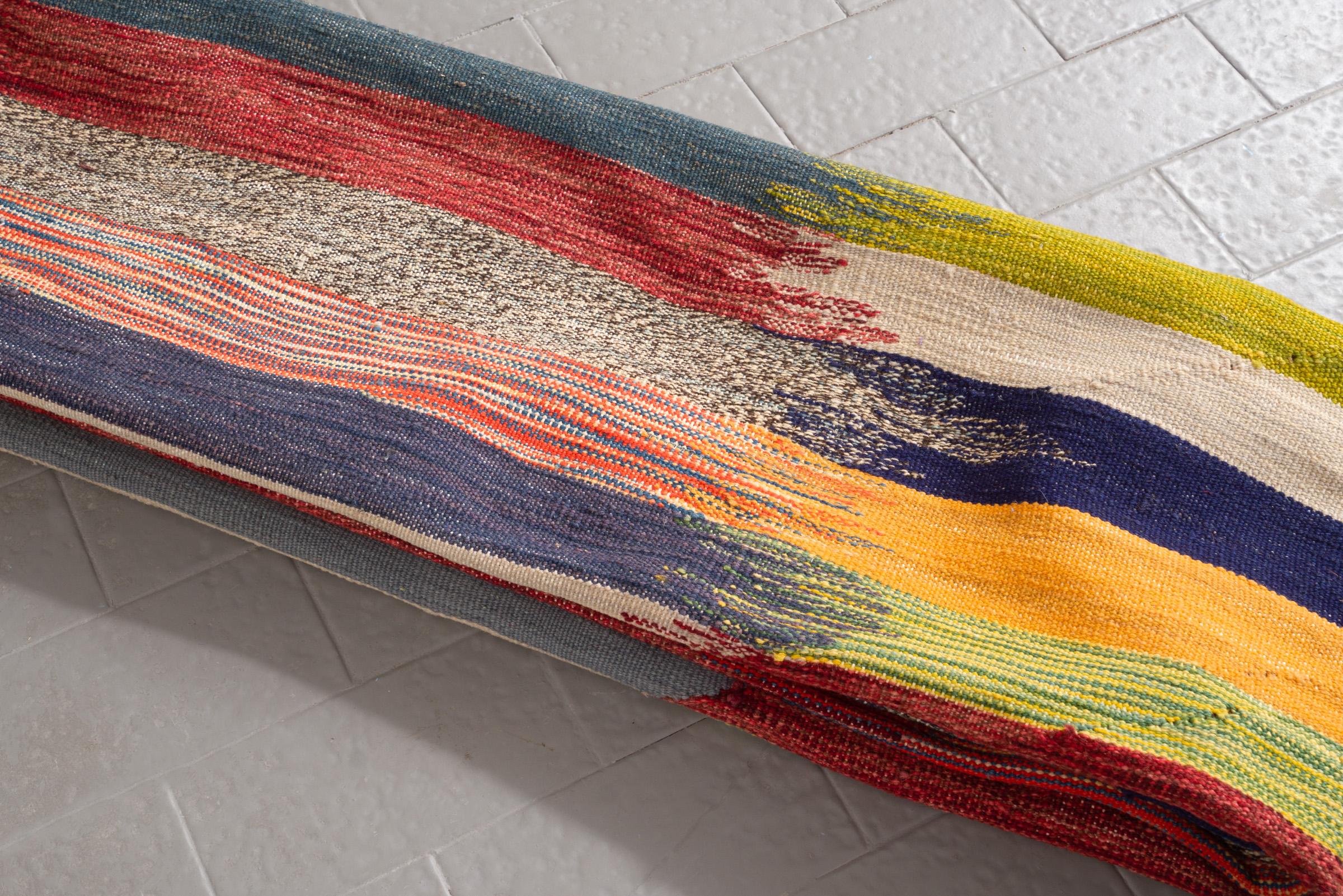 New Weave Fine Mazandaran Minimalist Markers Persian Kilim Rug