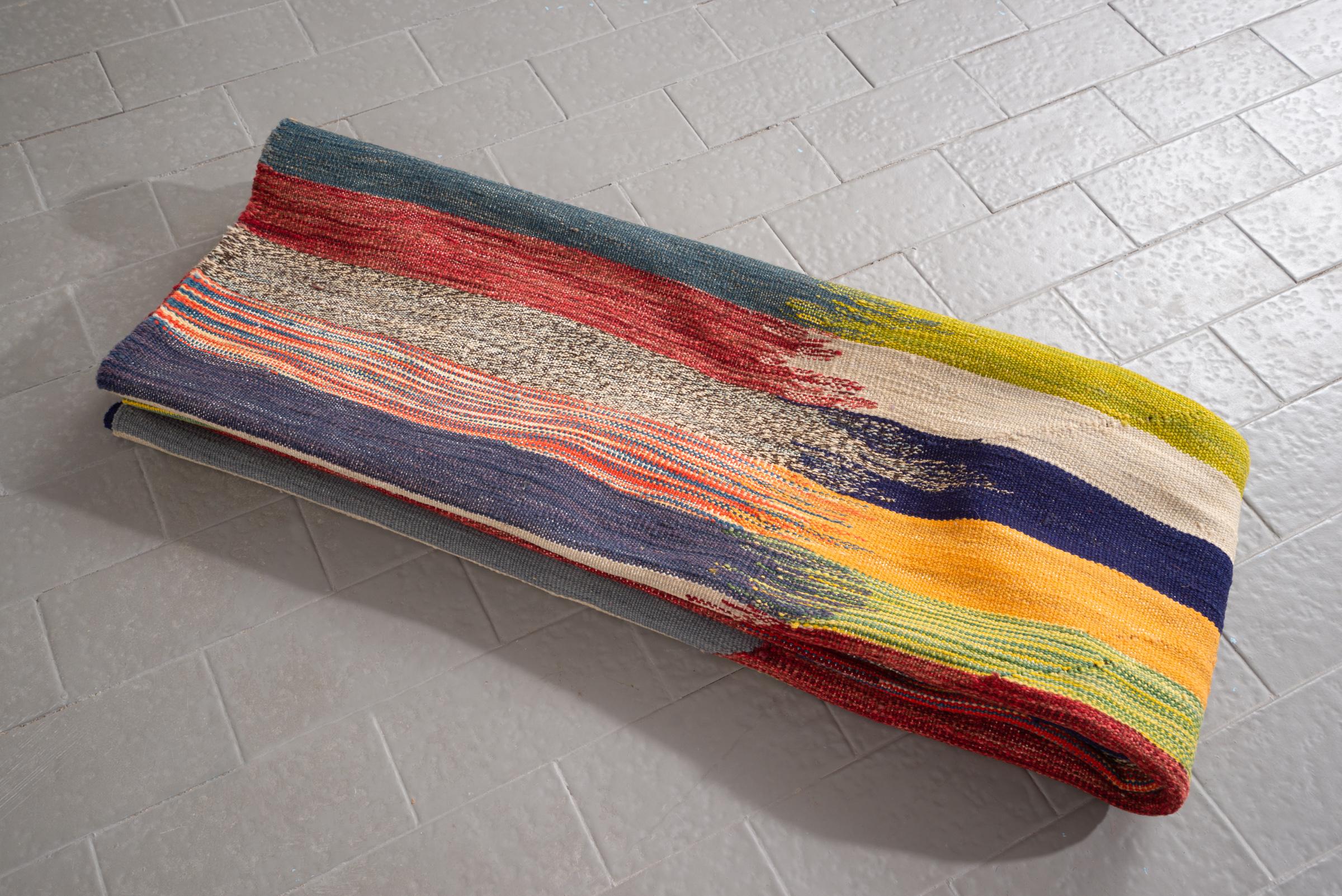 New Weave Fine Mazandaran Minimalist Markers Persian Kilim Rug
