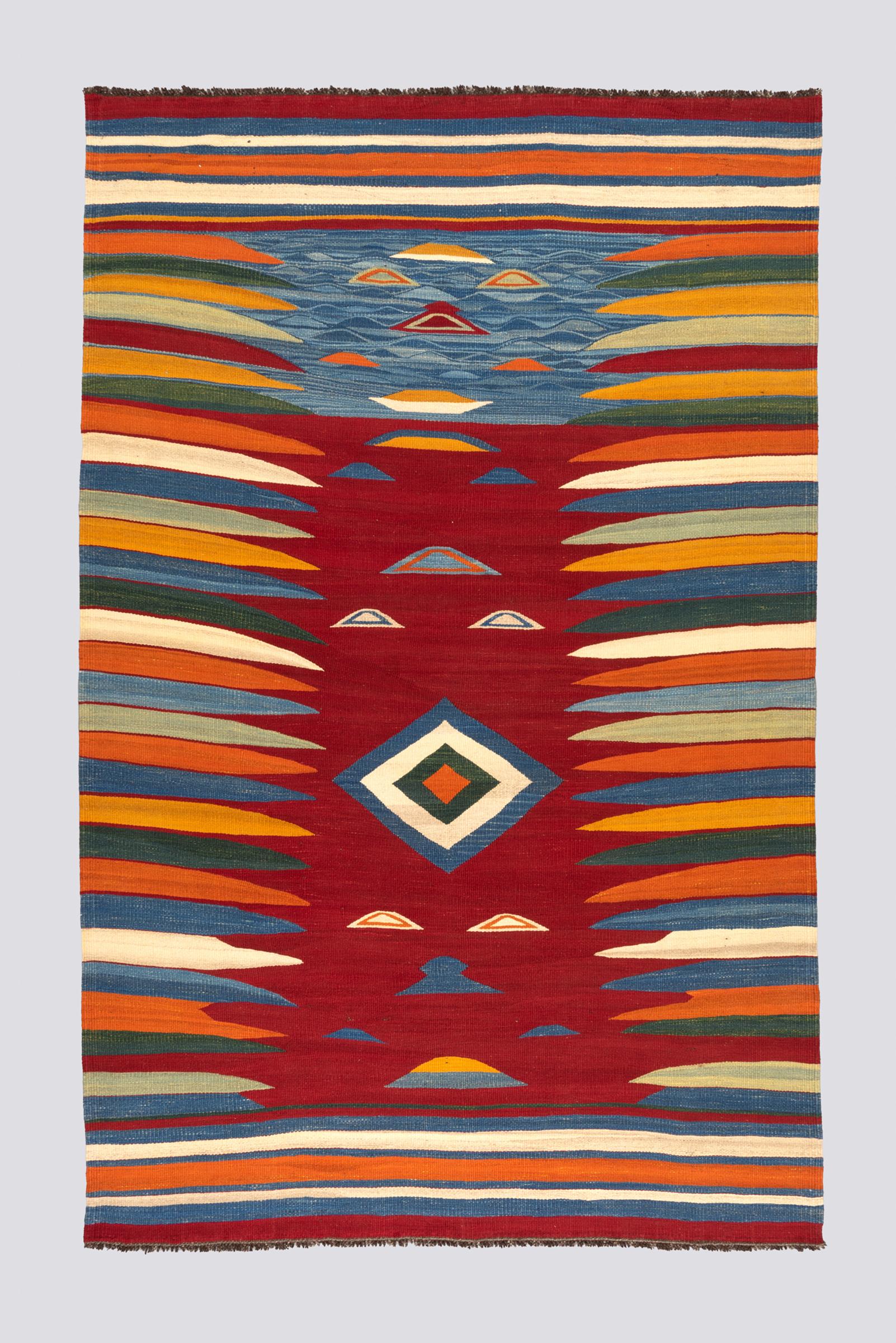 New Weave Rare Fine Bijar Kamu Kilim 7.87 SQM