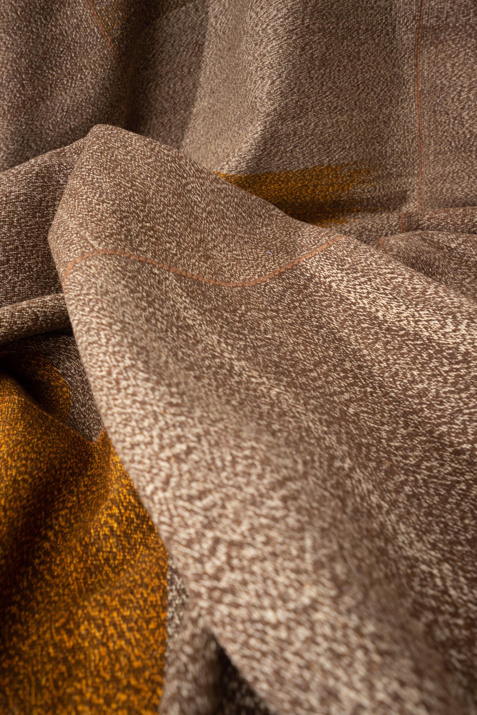 New Weave Undiscovered Minimalism Fine Pepper and Mustard Kilim 7.76 SQM