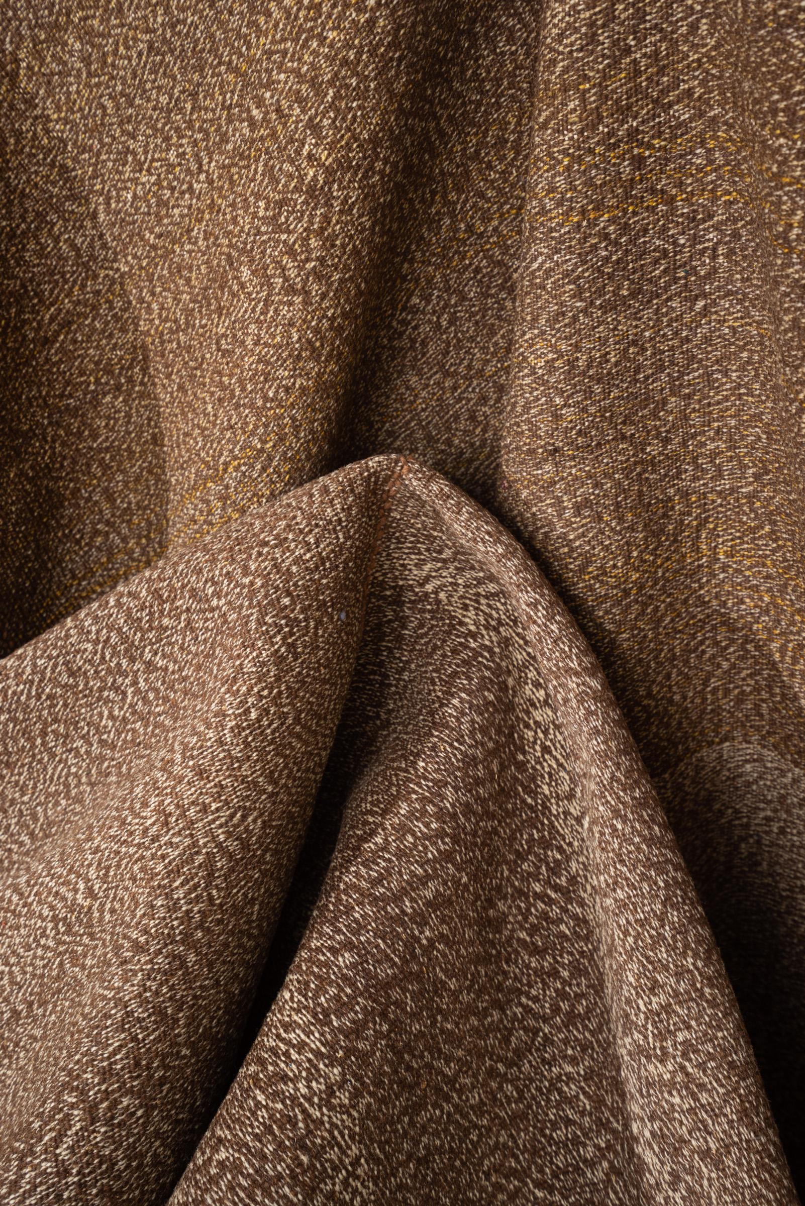 New Weave Undiscovered Minimalism Fine Pepper and Mustard Kilim 7.76 SQM