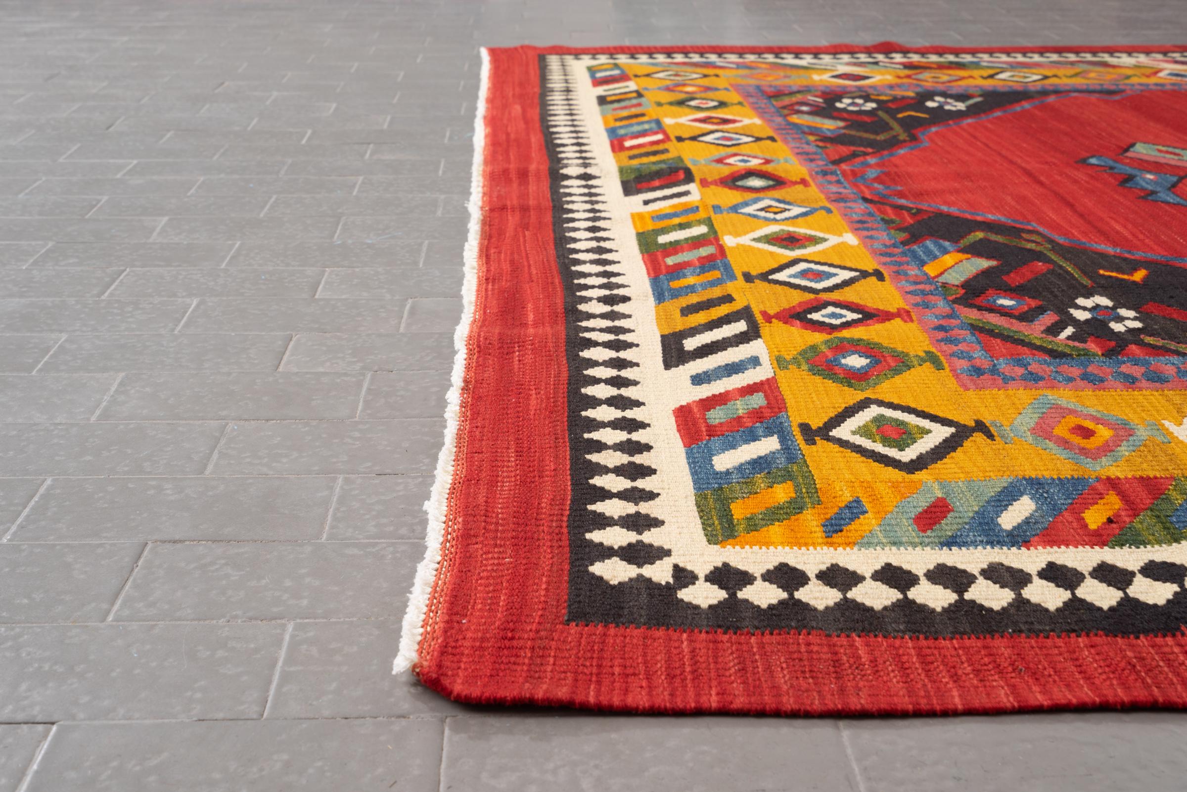 New Weave Rare Fine Bijdar Red Toranj Kilim