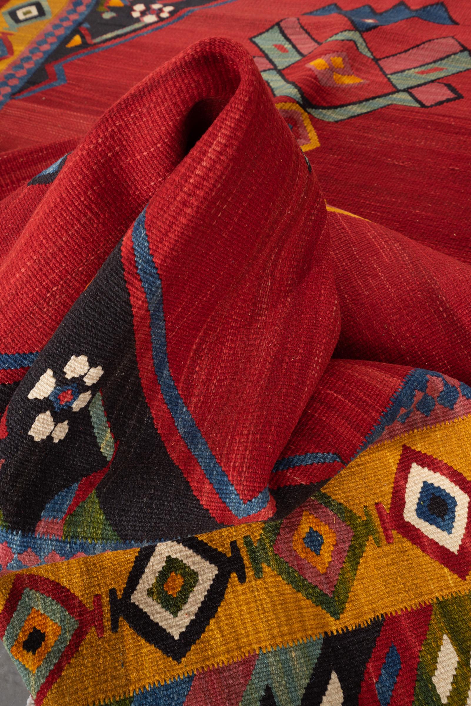 New Weave Rare Fine Bijdar Red Toranj Kilim